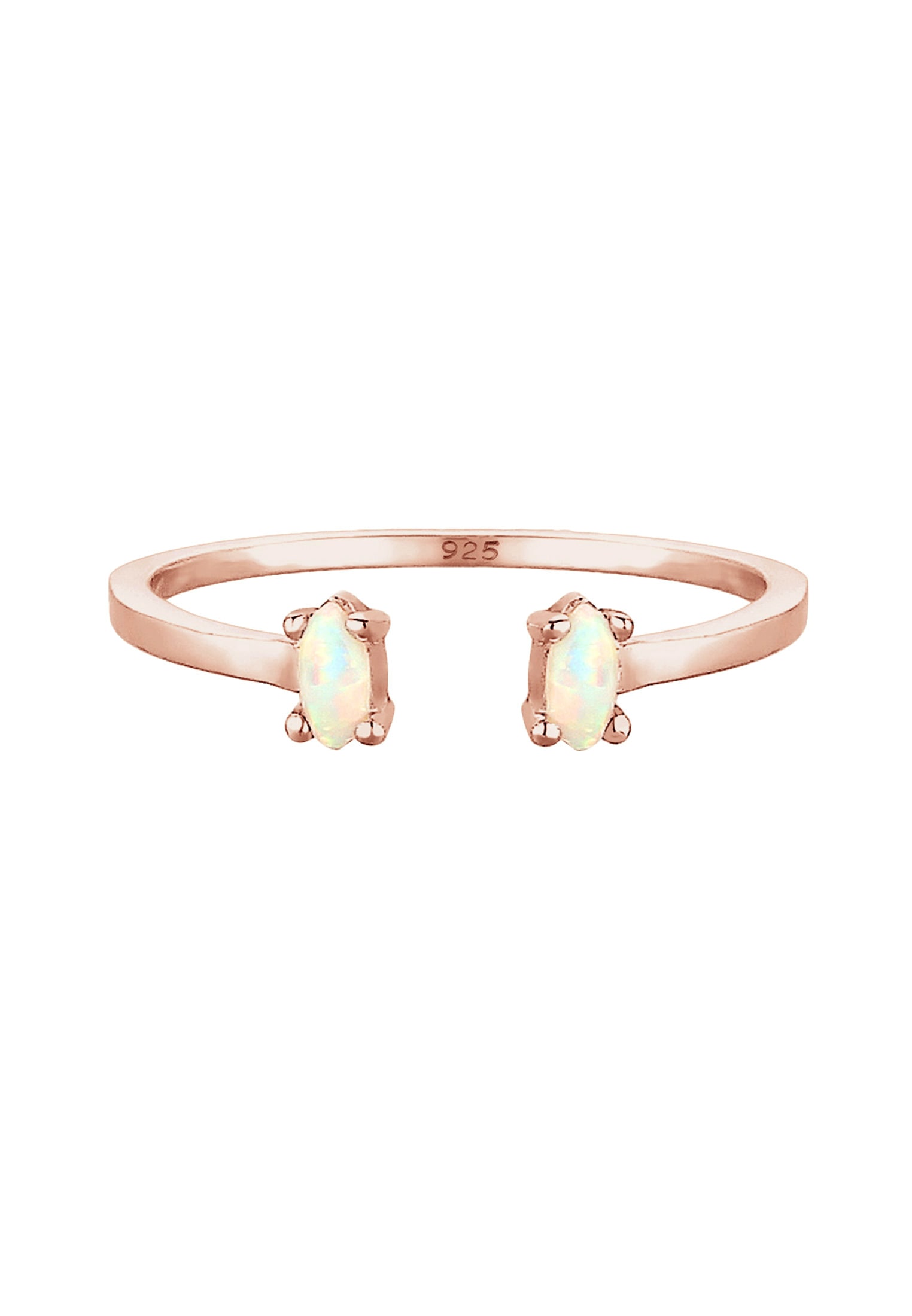 Elli Silberring »Ring mit Opal Oval Offen Verstellbar 925 Silber«