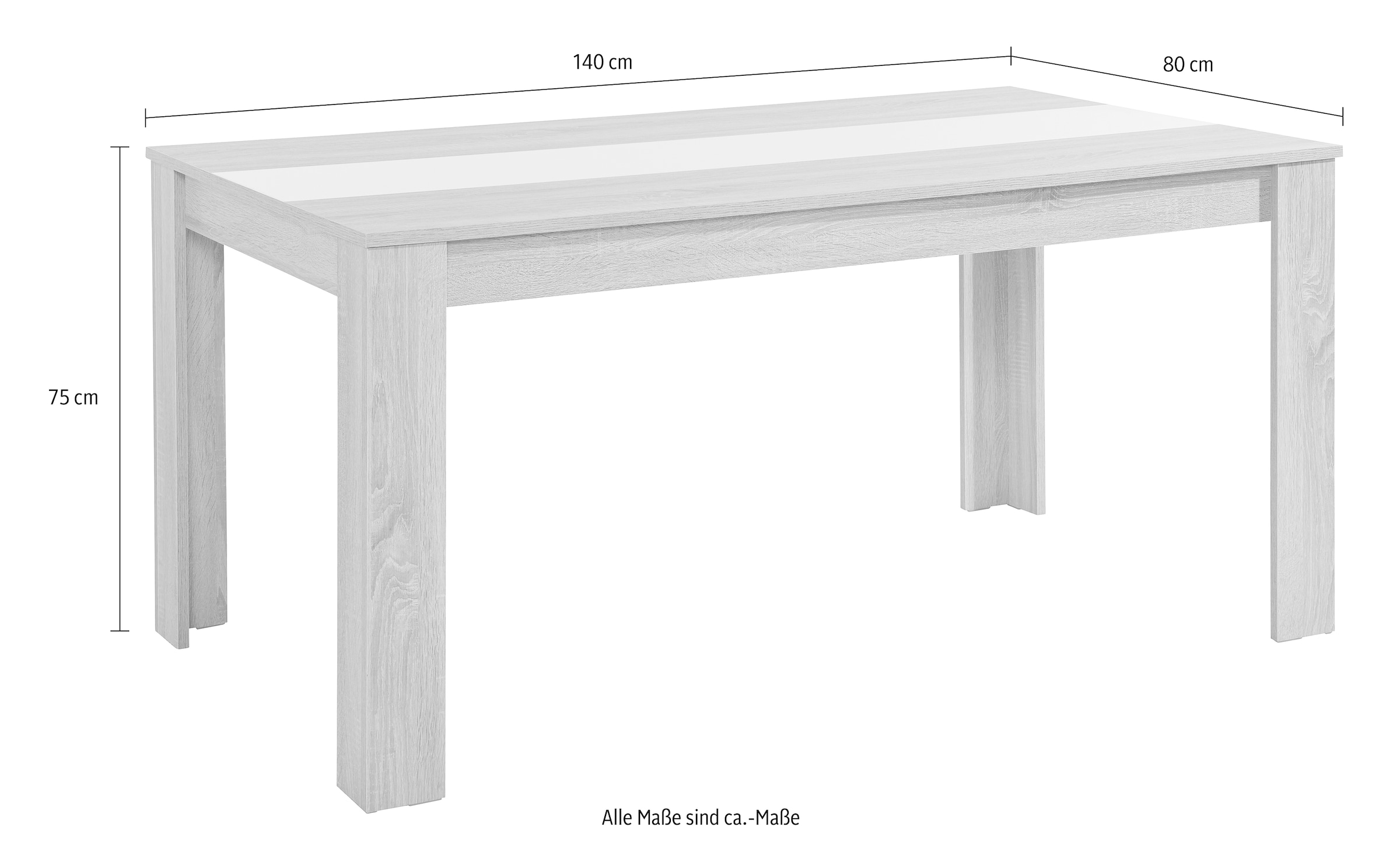Home affaire Esstisch »Pluto«, (1er Set), Einlegeplatte wendbar