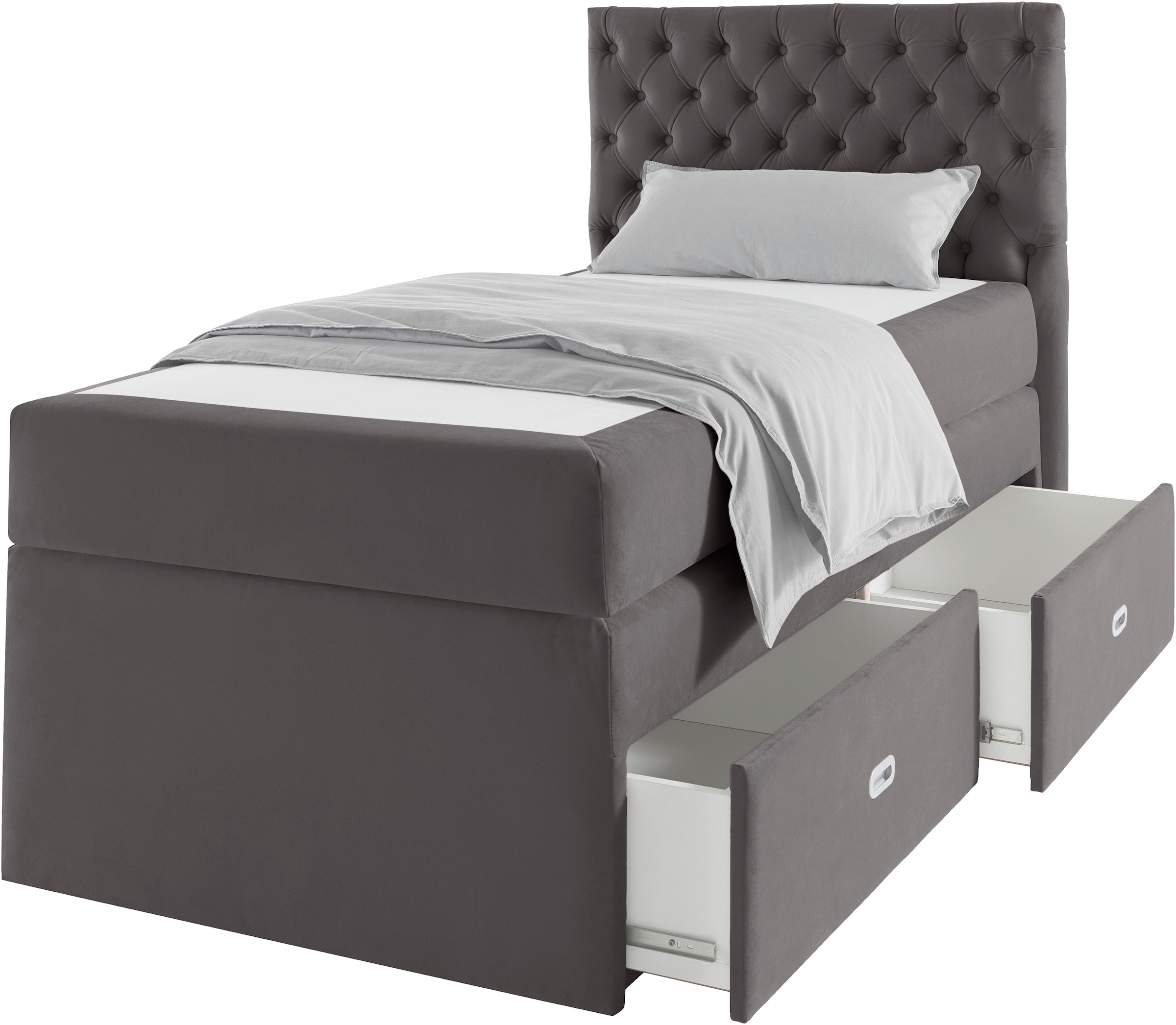 Home affaire Polsterbett »Boxbett Alvi mit Schubladen, Taschen-Federkernmatratze« wahlweise Härtegrad der Matratze H2/H3/H4