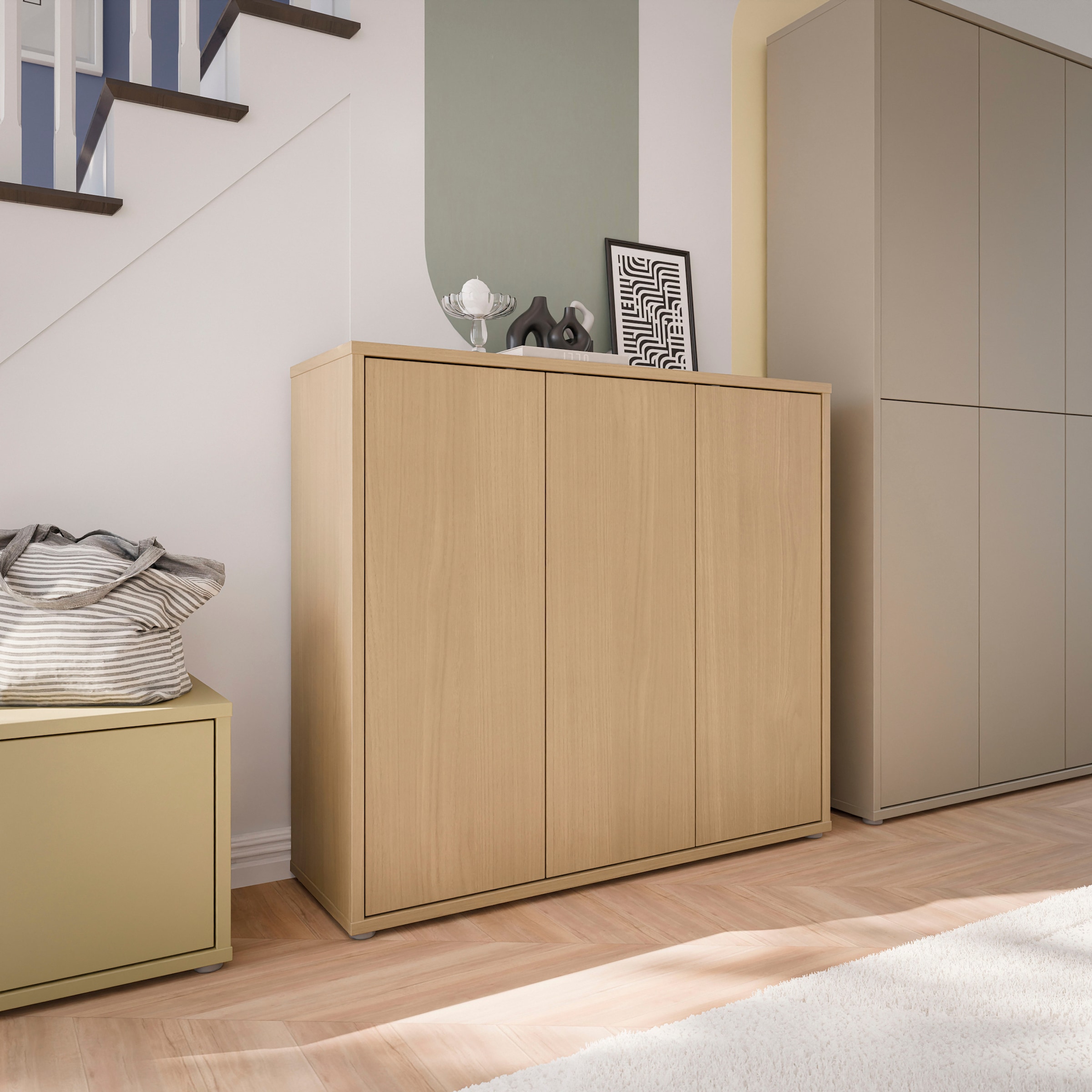 FORTE Schuhschrank »Alice Springs« B/H/T 109,2/99,1/34,9 cm,  Stauraumschrank, Mehrzweckschrank, grifflose Front, Push to open