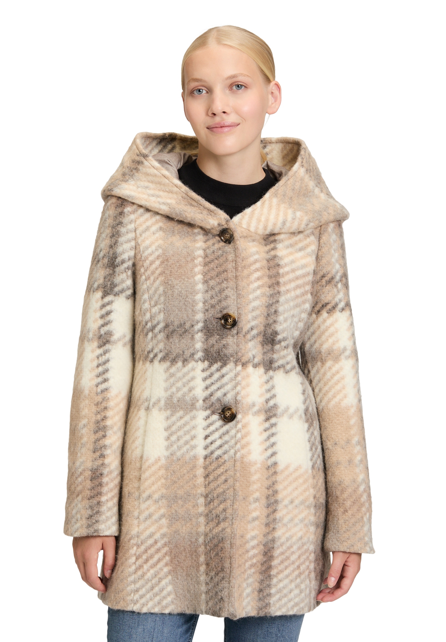Amber & June Kurzjacke »Kurzmantel mit Kapuze«