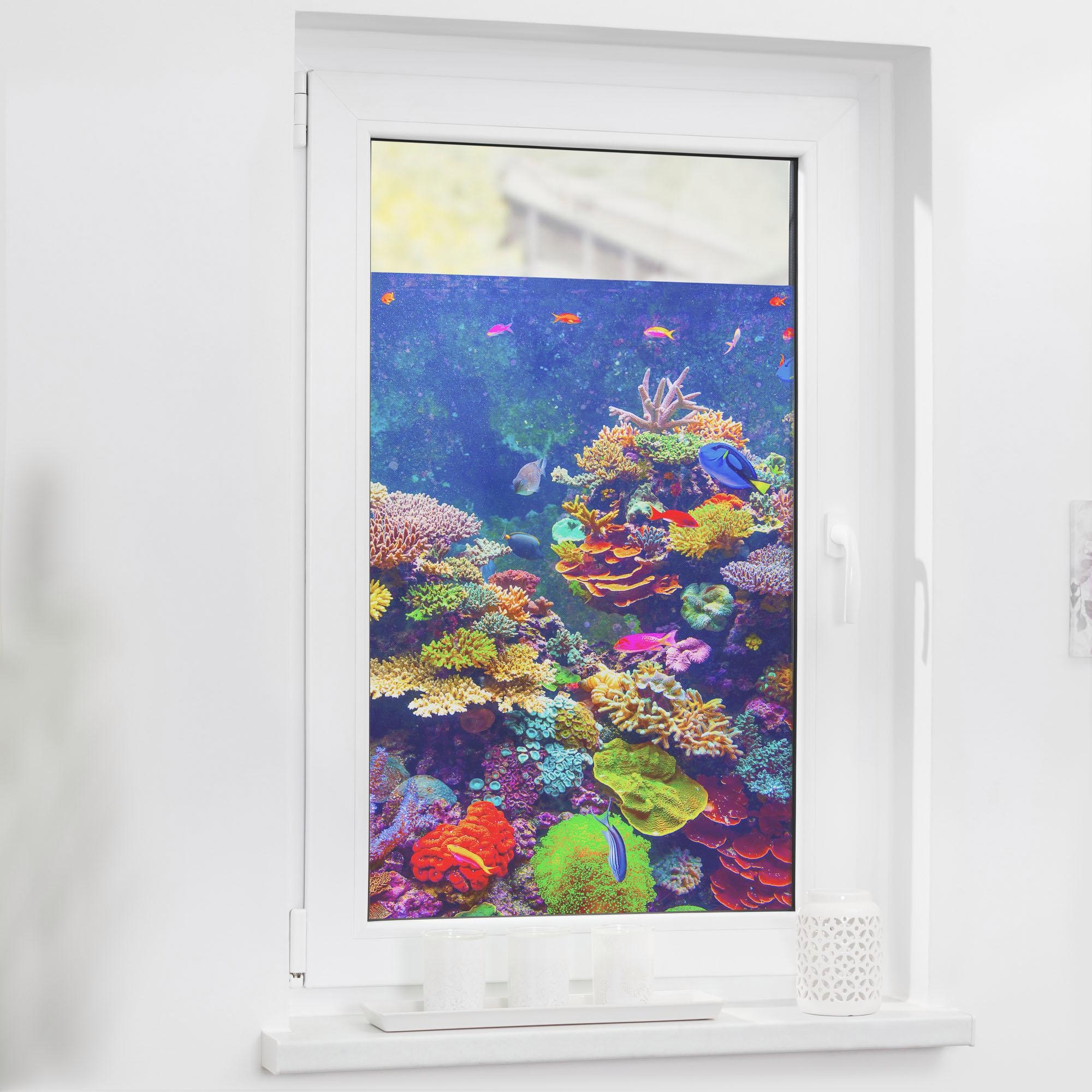 LICHTBLICK ORIGINAL Fensterfolie »Aquarium«, 1 St., blickdicht, strukturiertKlebepunkte, selbstklebend, Sichtschutz