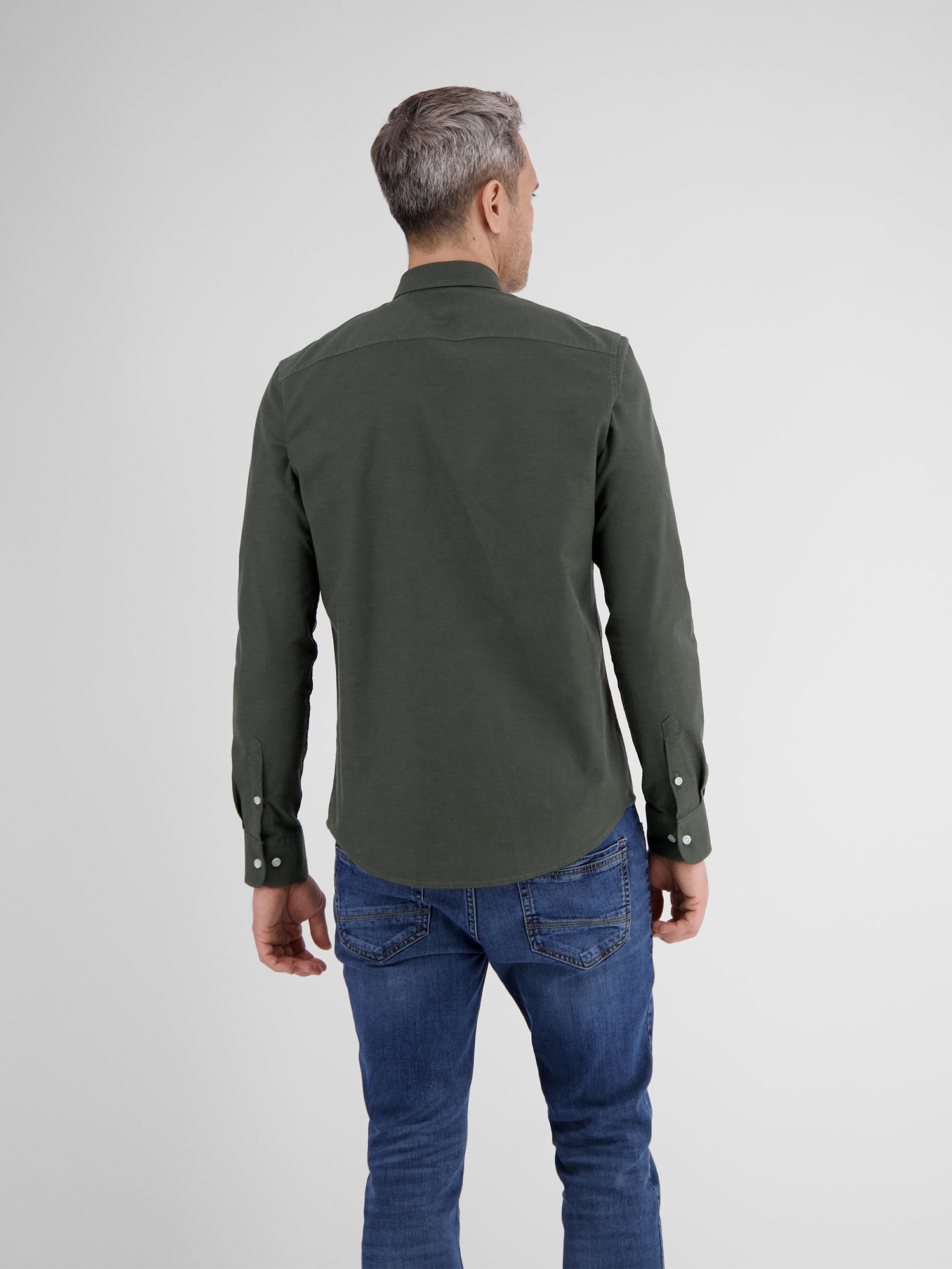 LERROS Langarmhemd »LERROS Oxfordhemd mit Stretchanteil und Button-down-Kragen«