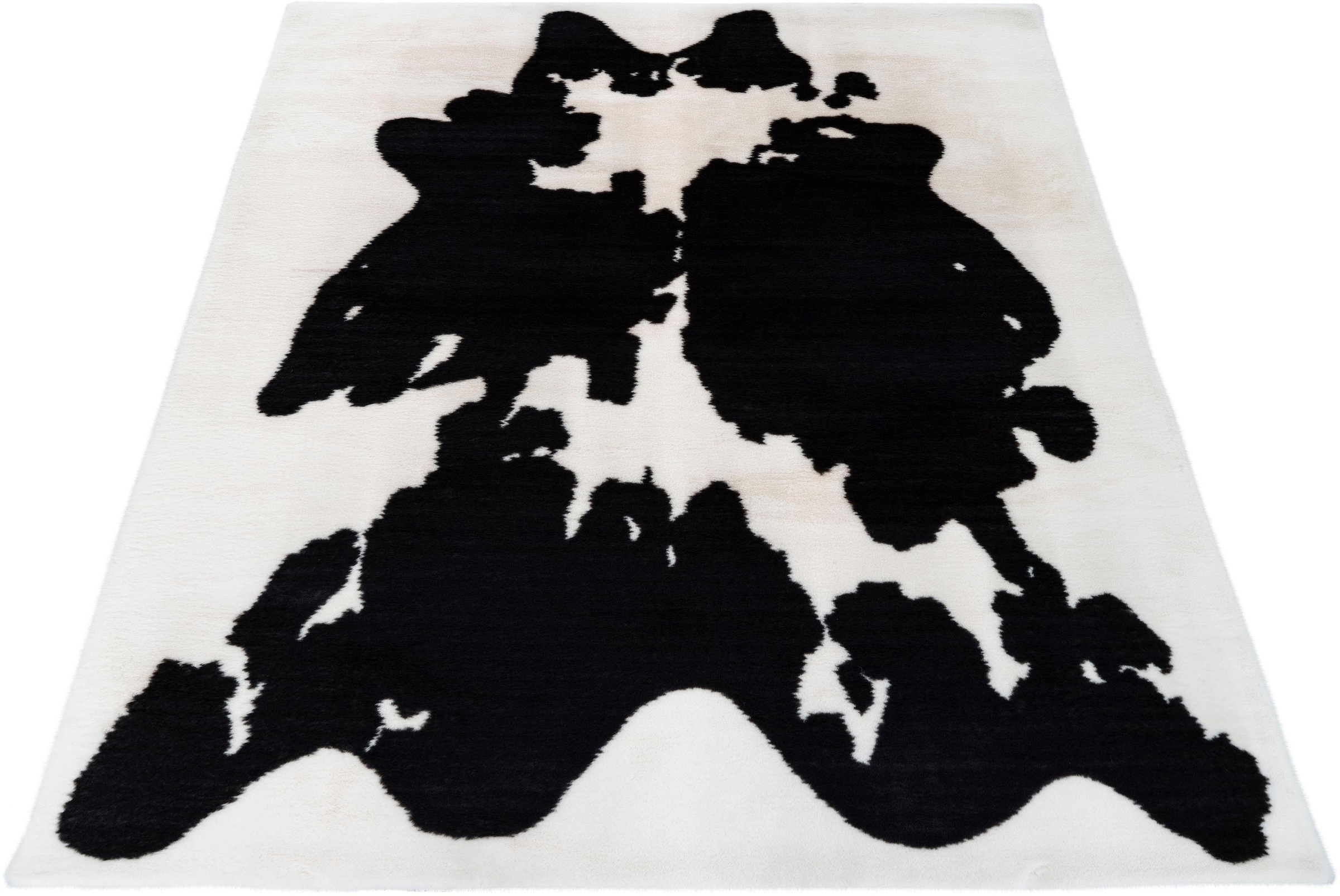 Bruno Banani Hochflor-Teppich »Makayla«, rechteckig, 30 mm Höhe, Kuhfell-Muster, Kunstfell, weicher Flor