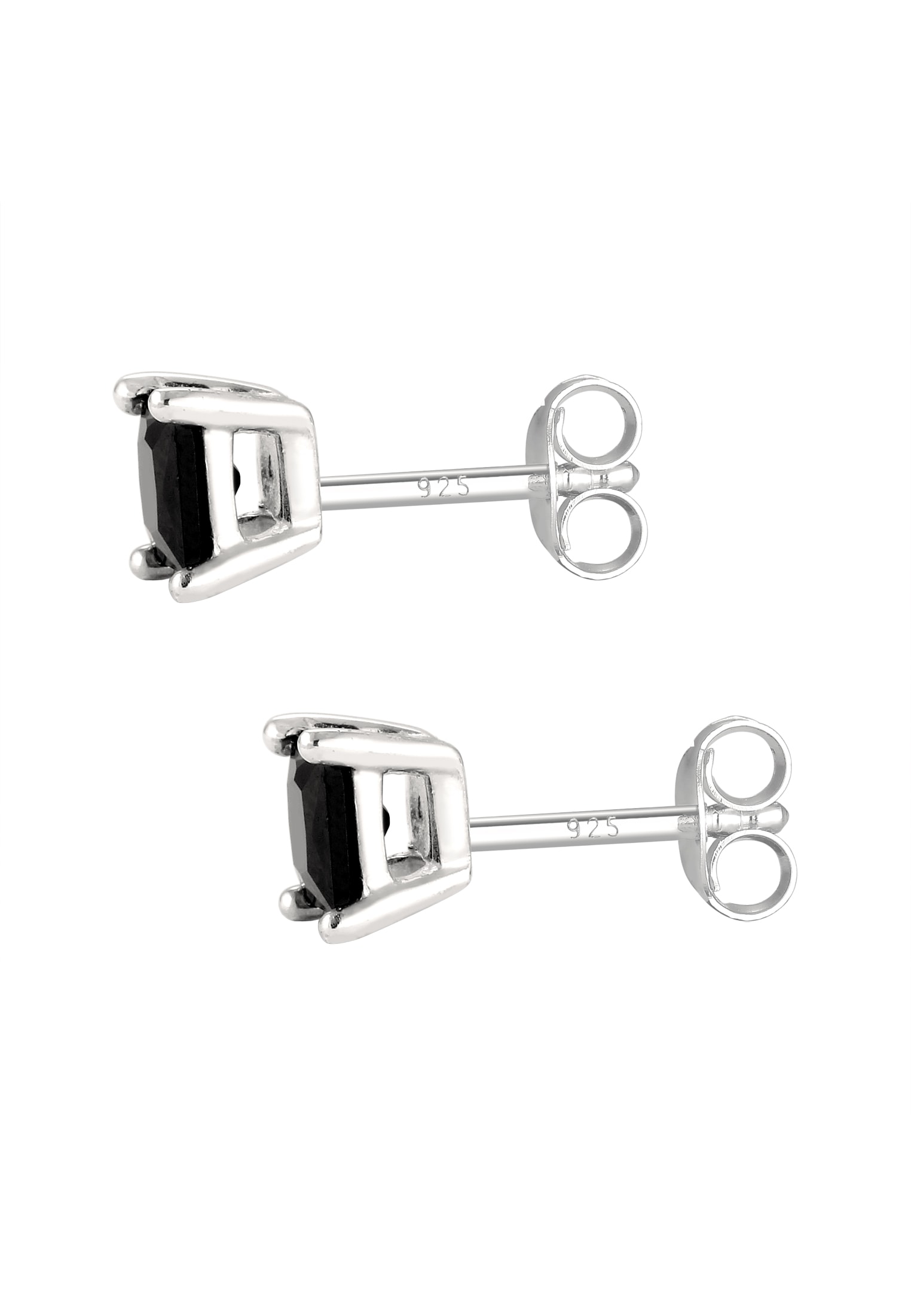 Kuzzoi Paar Ohrstecker »Ohrringe Ohrstecker Quadrat Zirkonia Schwarz 925 Sterling Silber«