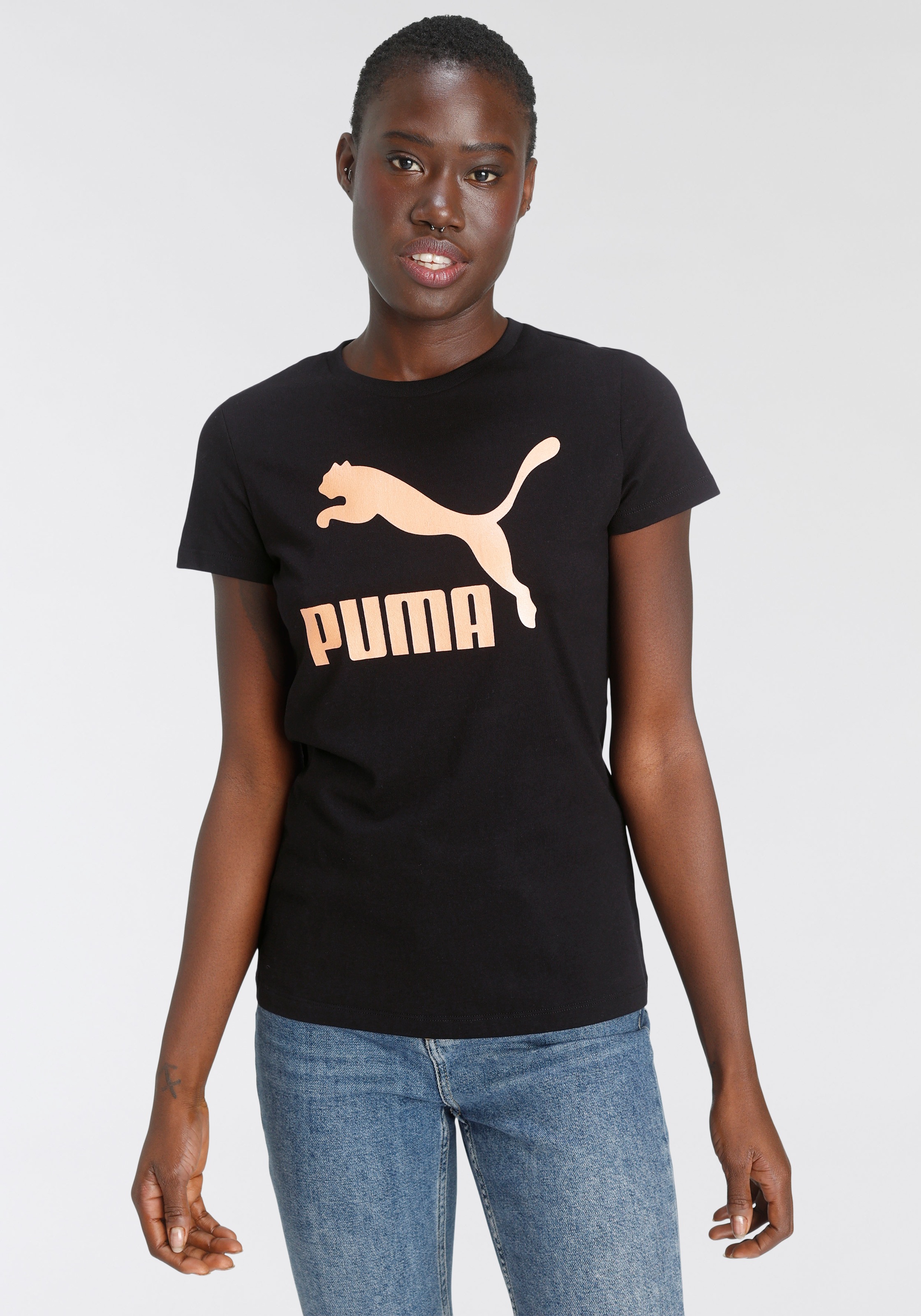PUMA T-Shirt »Classics Metallic Logo Tee«