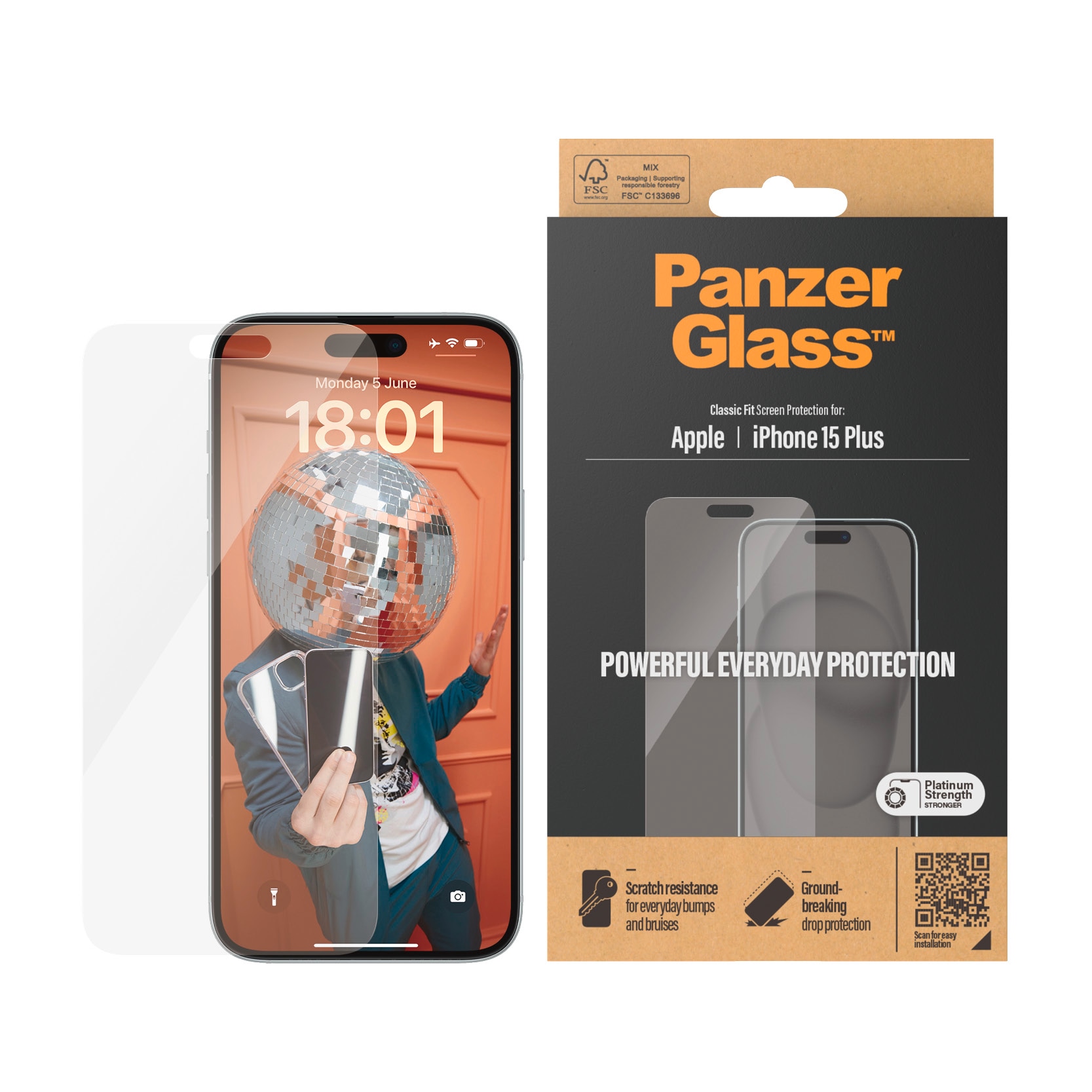 PanzerGlass Displayschutzglas »Screen Protector Glass«, für iPhone 15 Plus