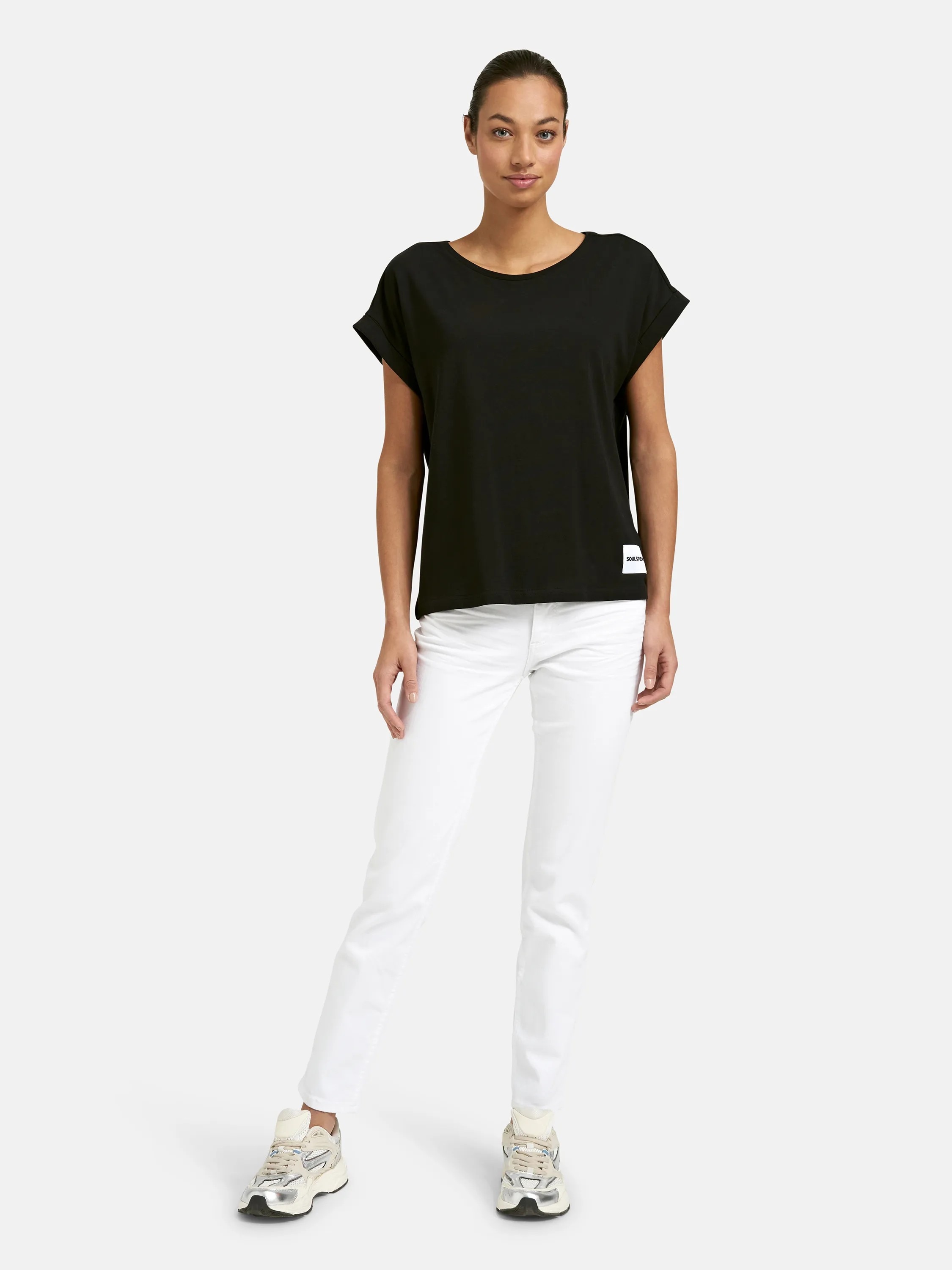Smith & Soul T-Shirt mit Umschlagsaum, Rundhalsform