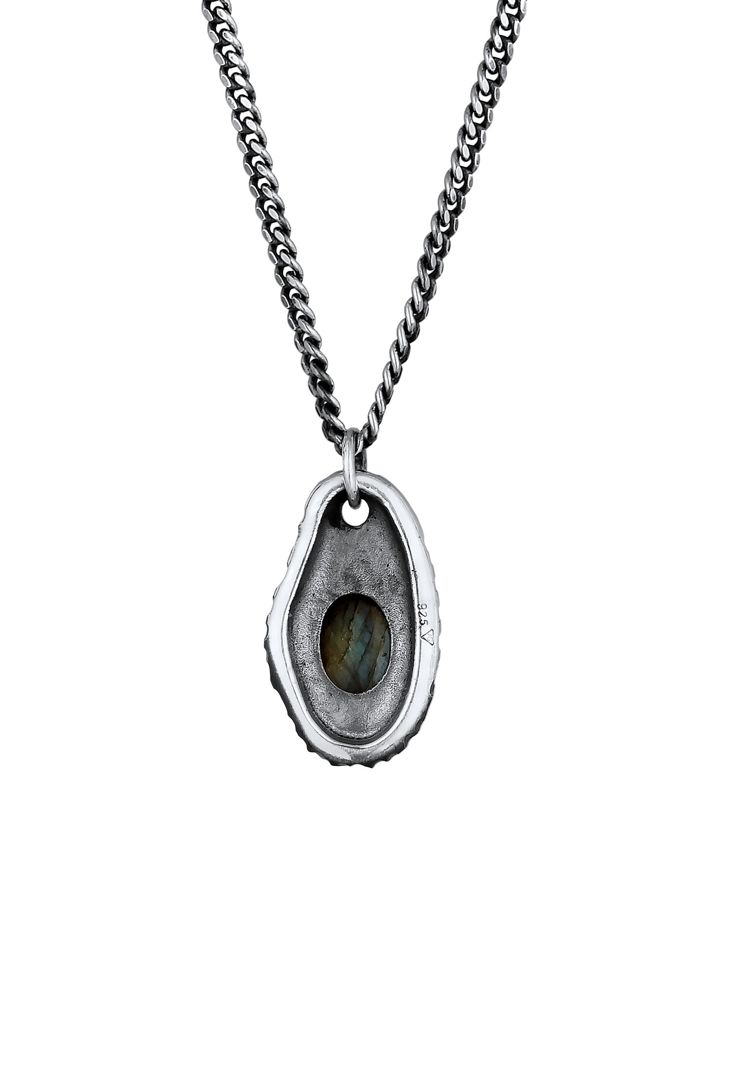 Kuzzoi Kette mit Anhänger »Halskette Herren Labradorit Anhänger 925 Silber«