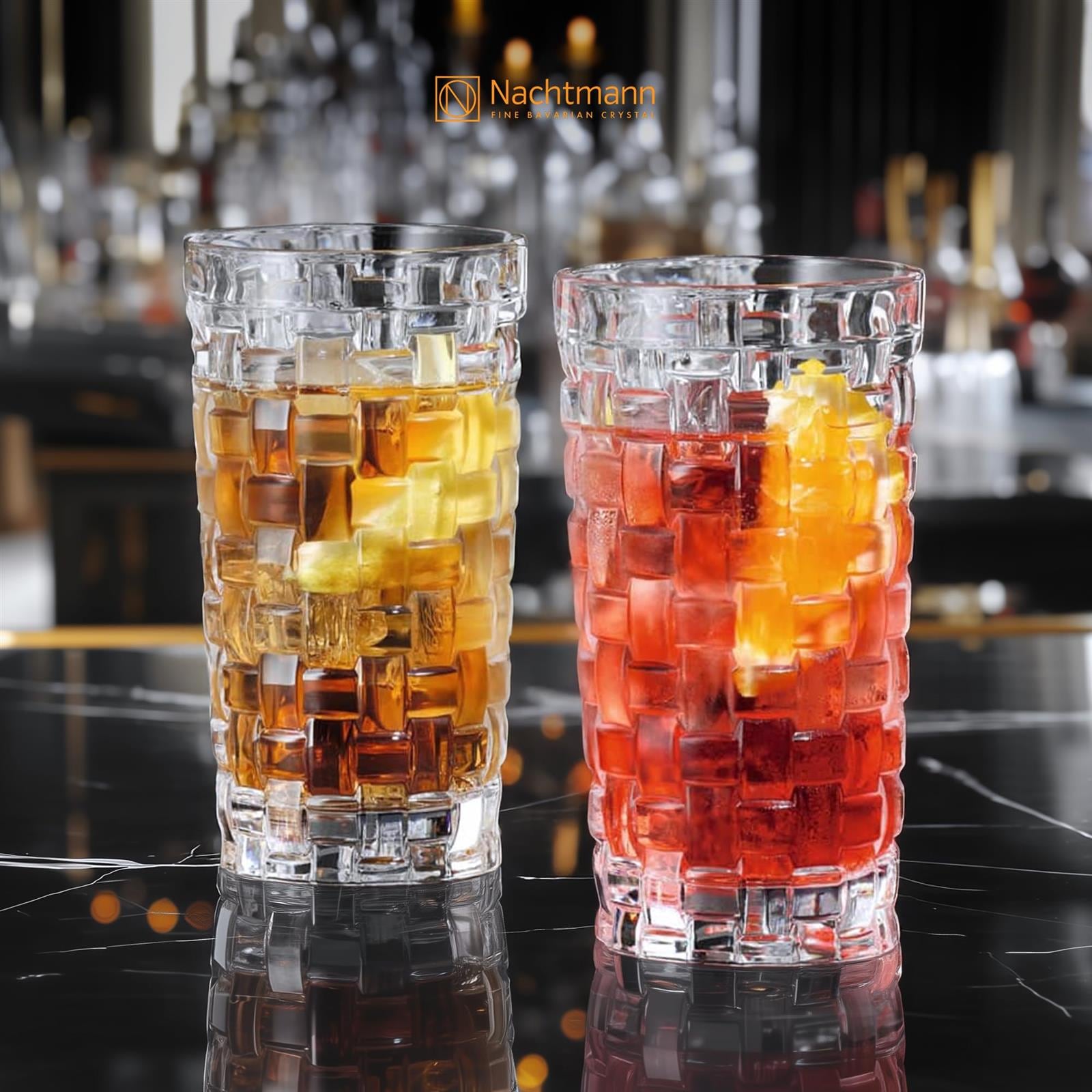 Nachtmann Longdrinkglas »Longdrinkgläser Bossa Nova 395 ml 4er Set transparent« Erhöhte Bruchfestigkeit, Kristallglas, spülmaschinenfest