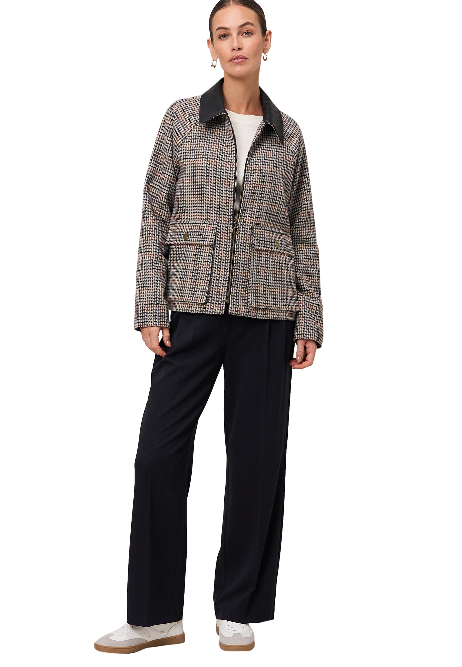 Zero Outdoorjacke »Jacke kariert mit Klappentaschen«