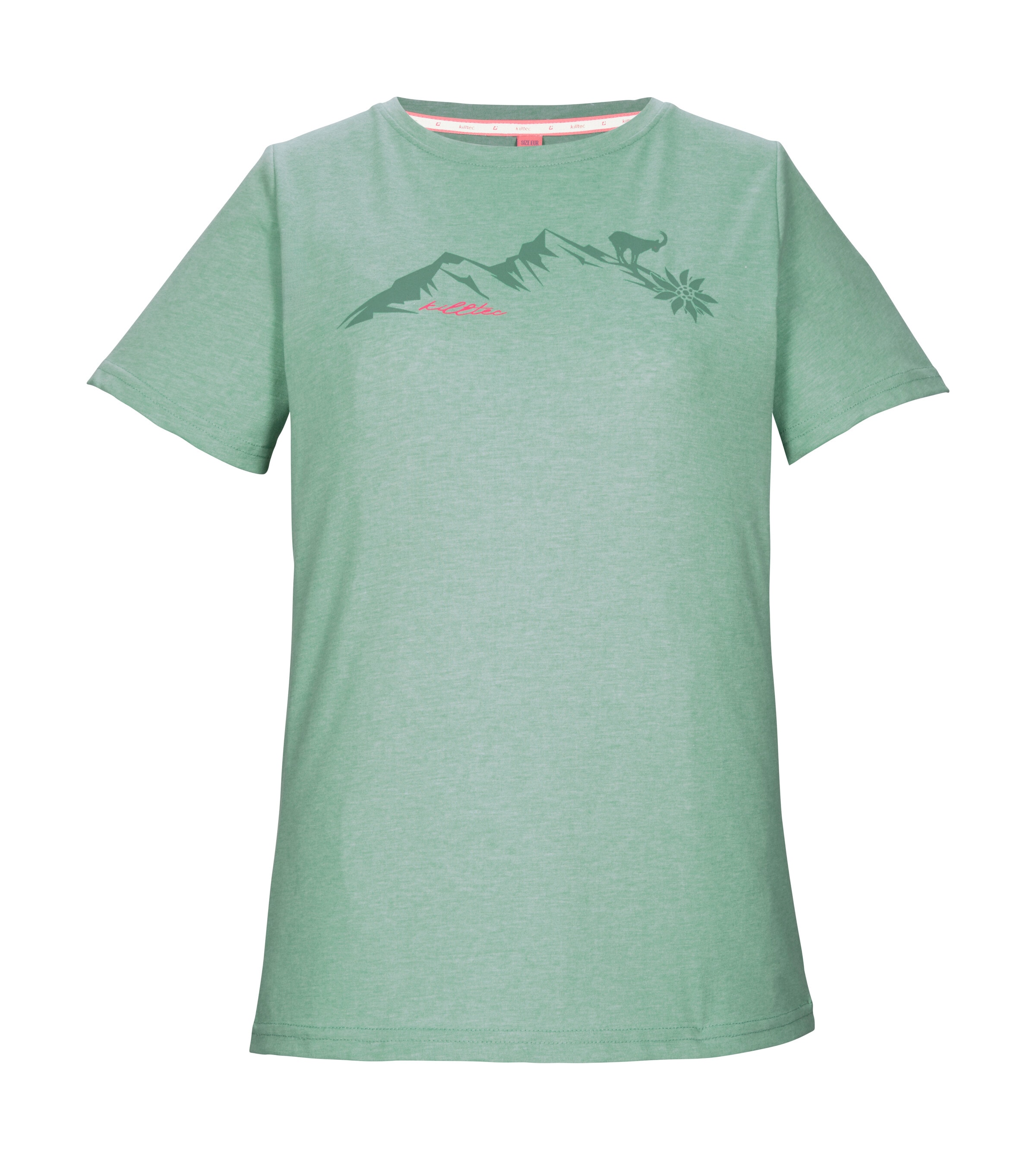 Killtec T-Shirt »KOS 194 WMN TSHRT« Vielseitiges Damen T-Shirt mit Melange-Optik und Bergprint