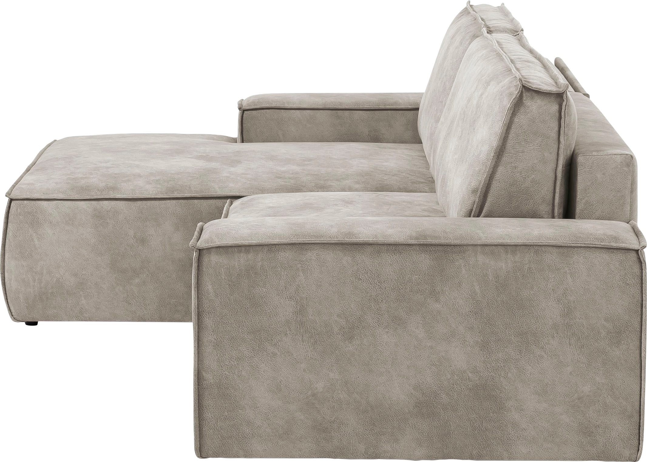 Home affaire Ecksofa SHERWOOD Schlafsofa 267 cm, L-Form, Schlaffunktion mit Bettkasten (210x136 cm), Cord, Vintage, Samtvelours