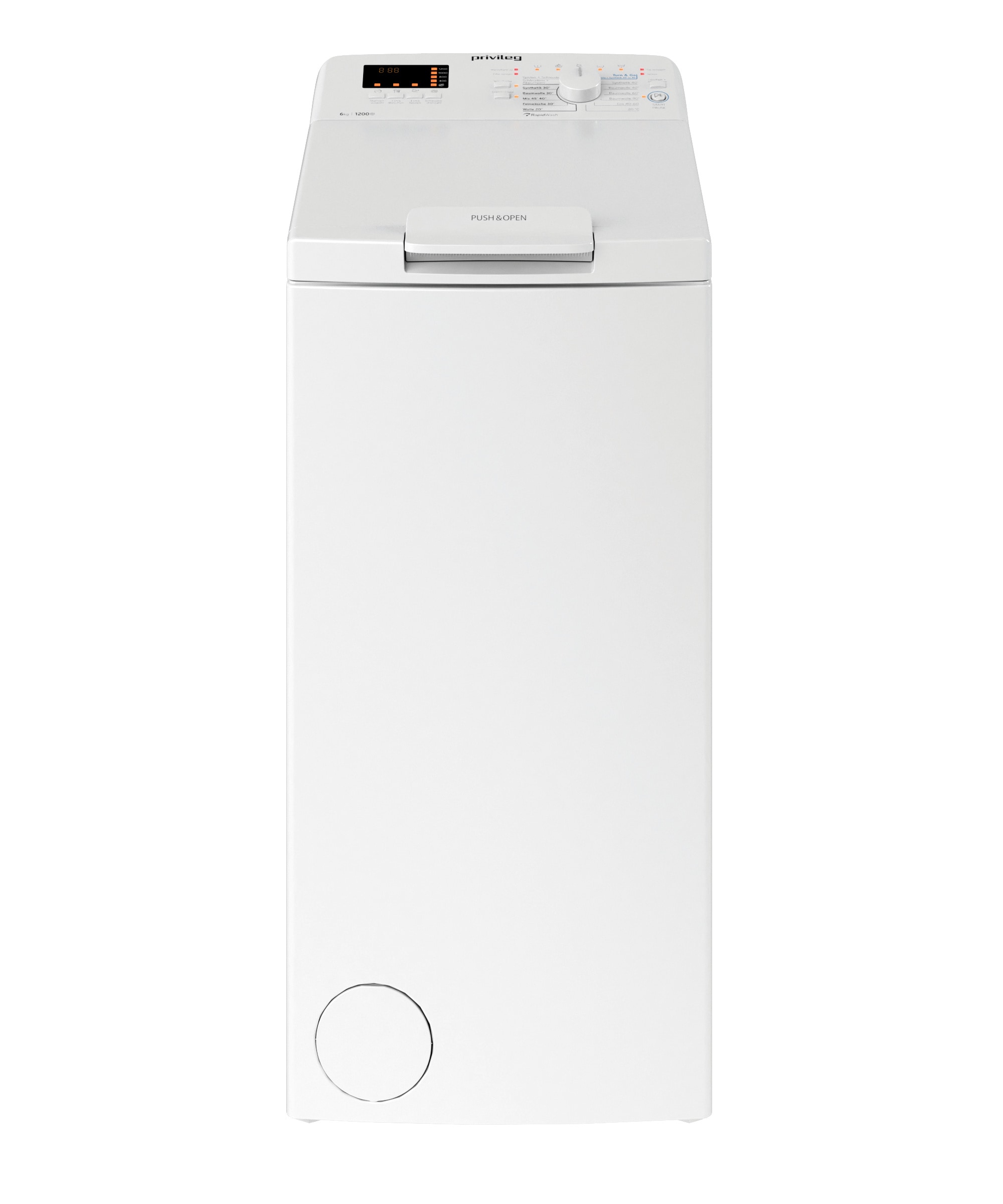 Privileg Waschmaschine Toplader »PWT C623 N« 6 kg 1200 U/min Turn&Go, Rapid Wash, Mix 45 min. bei voller Beladung, SoftOpening