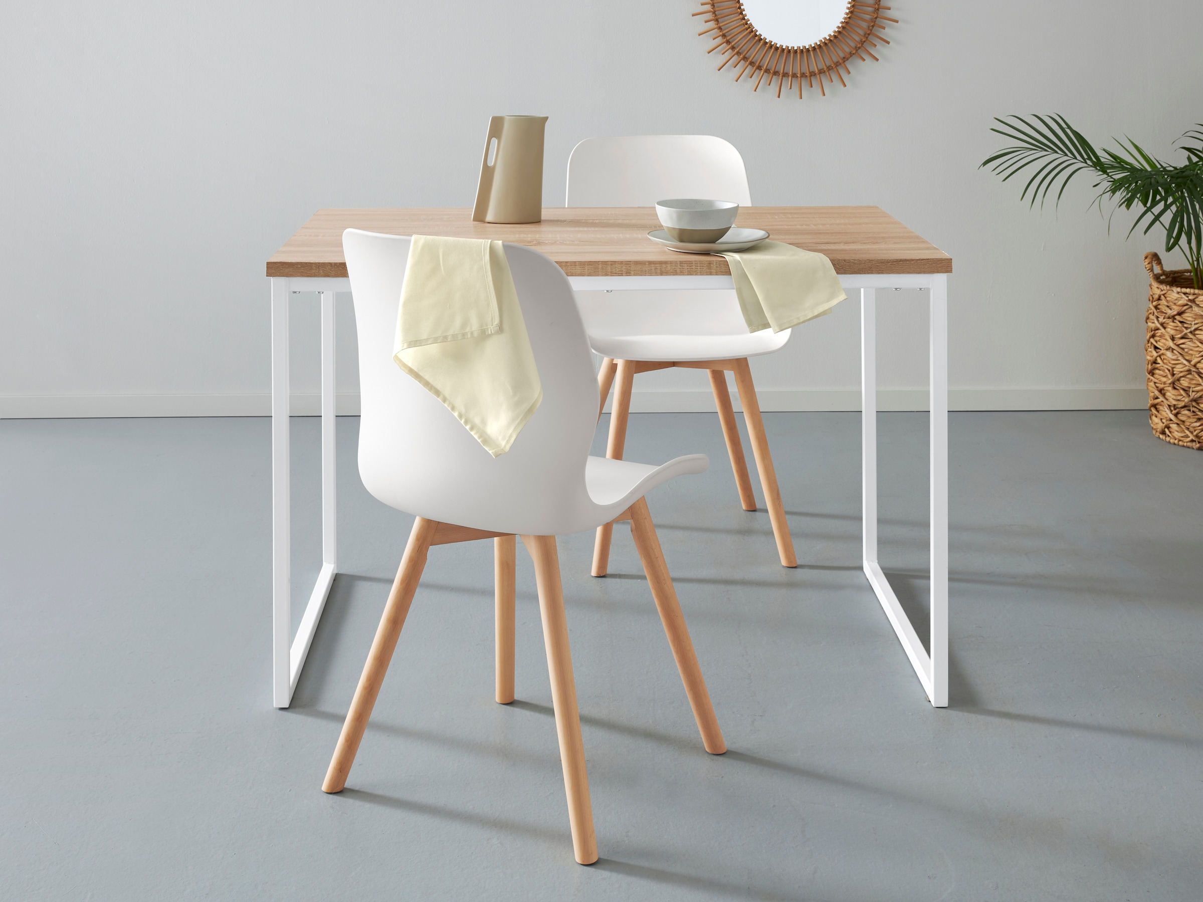 andas Esstisch »Hulsig«, (1 online und mit in Höhe Holzoptik St.), cm Struktur, einer kaufen 76 fühlbare Tischplatte