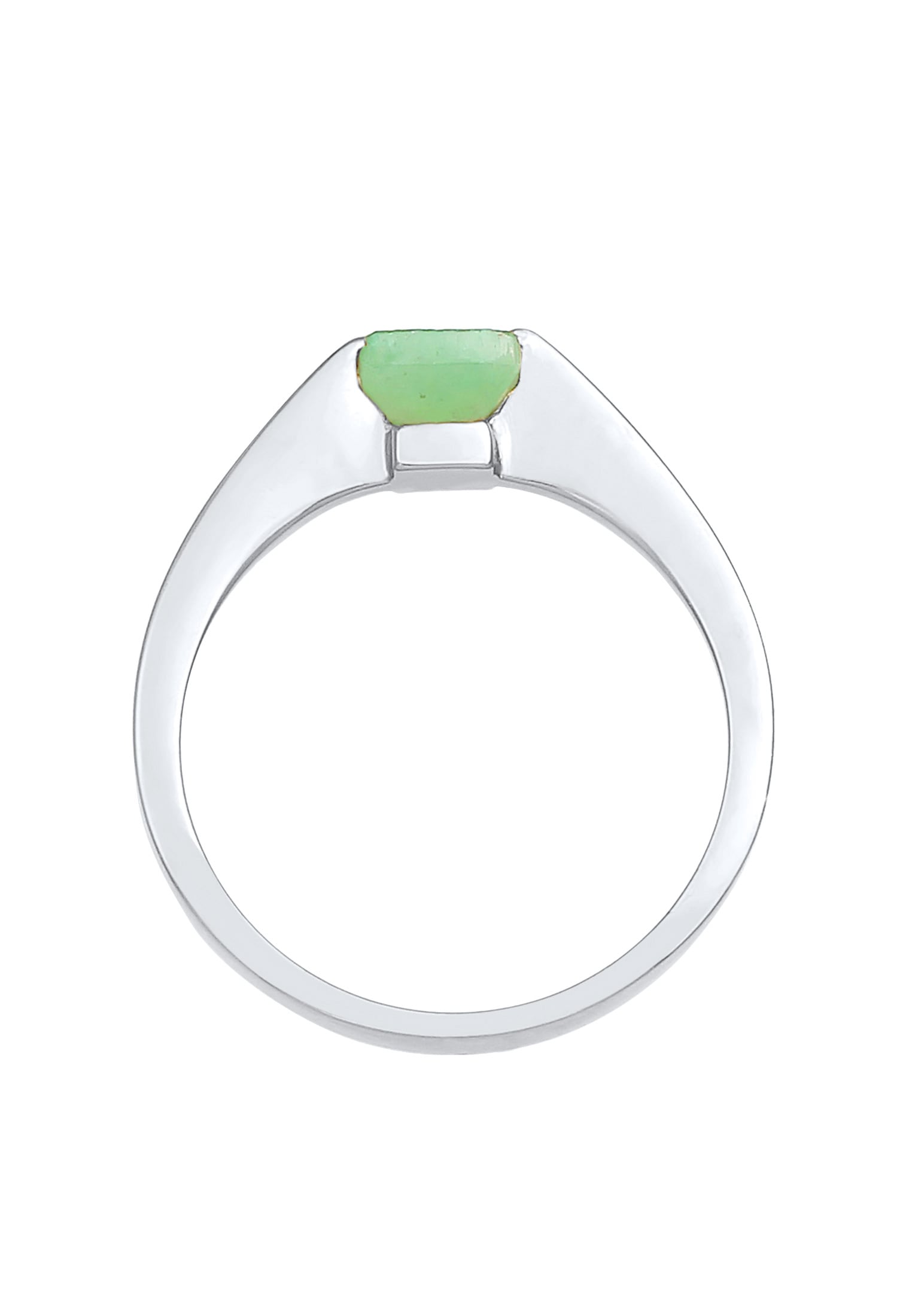 Elli Premium Silberring »Ring Jade Grün Dreieck klassik 925 Silber vergoldet«