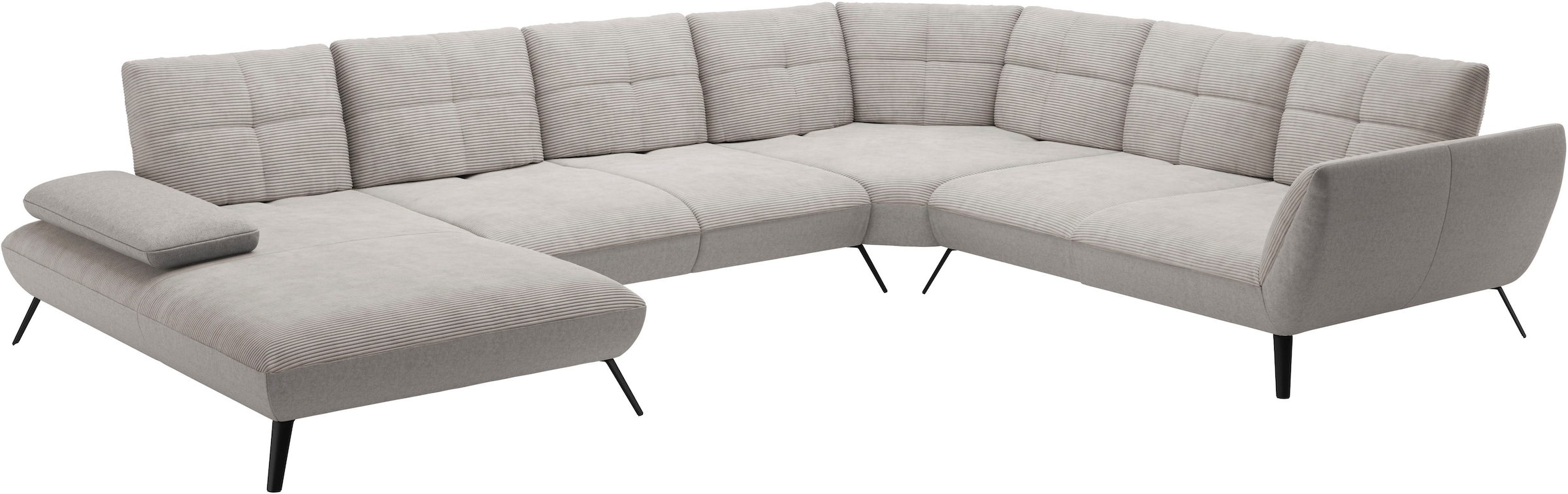 Places of Style Wohnlandschaft »Mikado U-Form«, inkl. Sitztiefenverstellung und Armteilverstellung