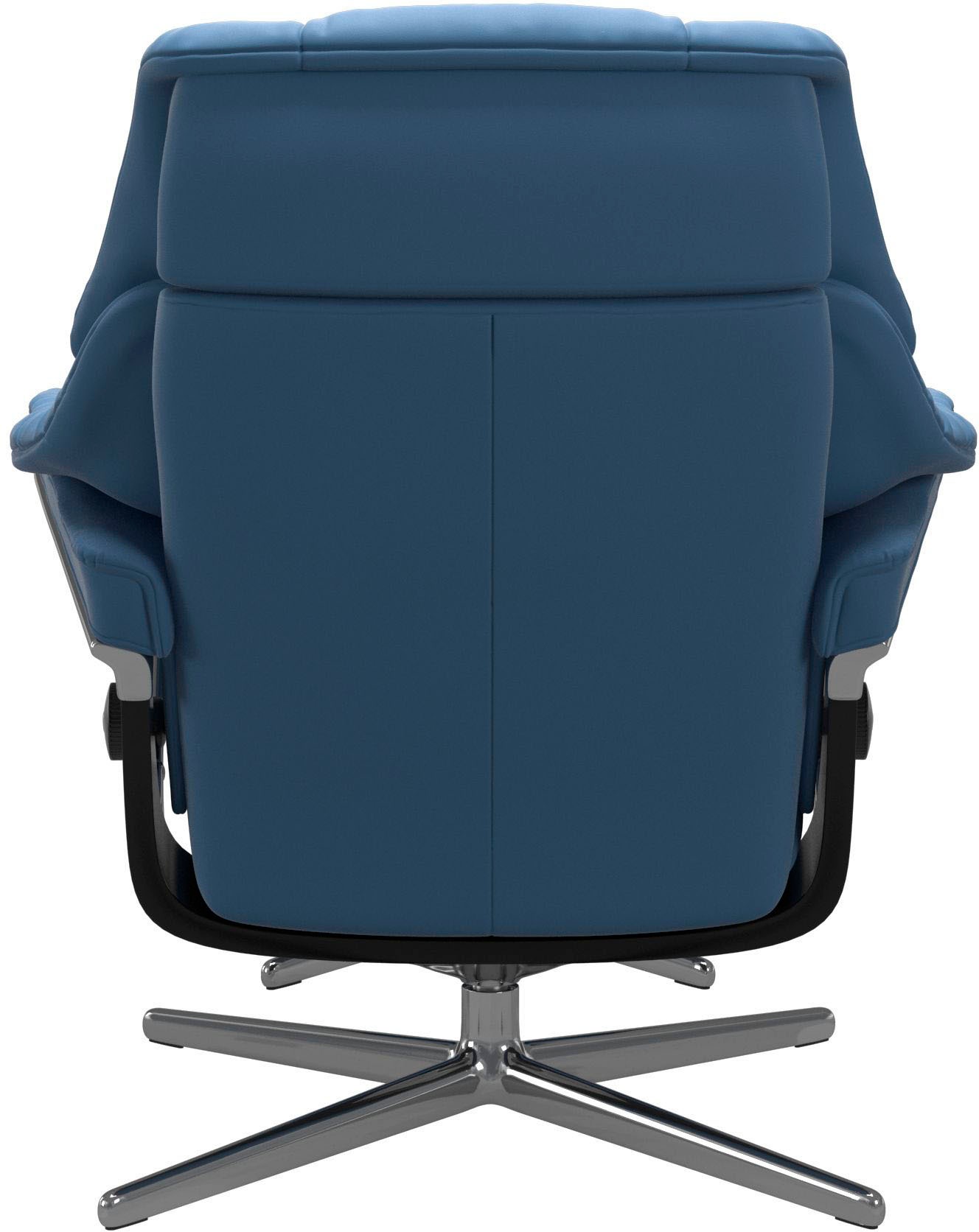 Stressless® Relaxsessel »Reno«, (Set, Relaxsessel mit Hocker), mit Hocker, mit Cross Base, Größe S, M & L, Holzakzent Schwarz