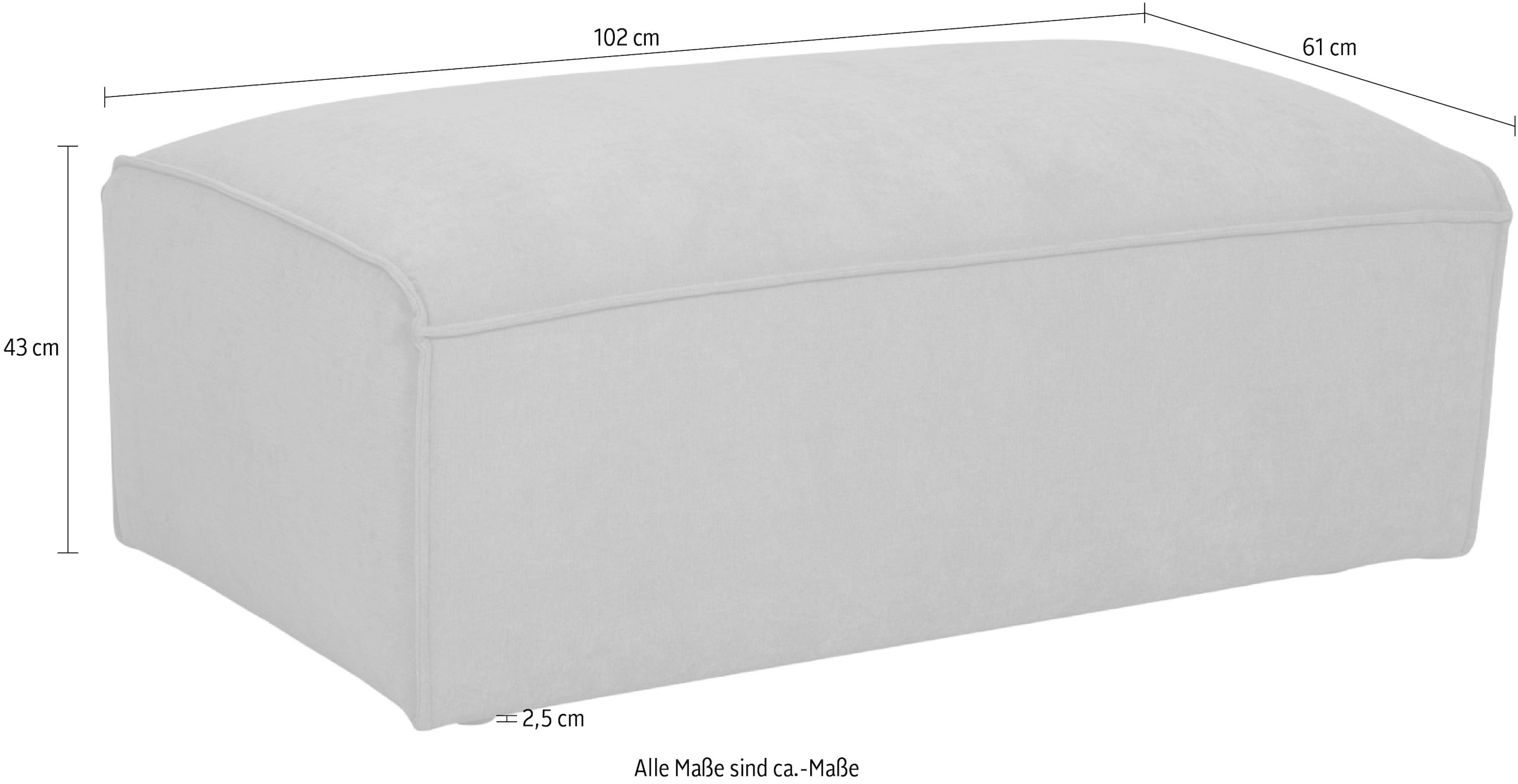 OTTO home Polsterhocker »Mittell, Chenille« 102x61 cm, bodentief