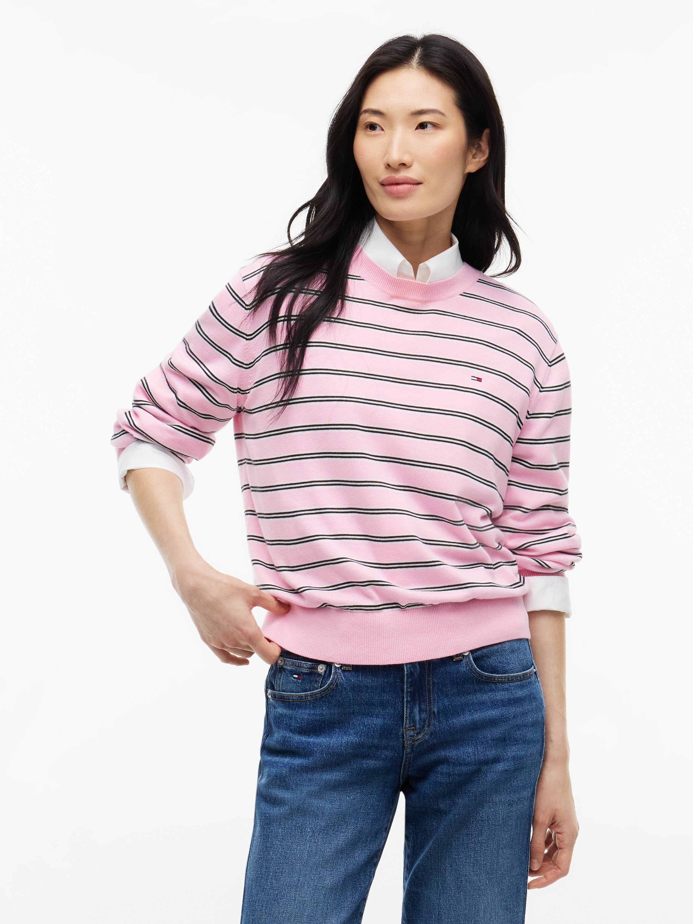 Tommy Jeans Rundhalspullover »TJW ESSENTIAL CREW SWEATER EXT« Baumwolle