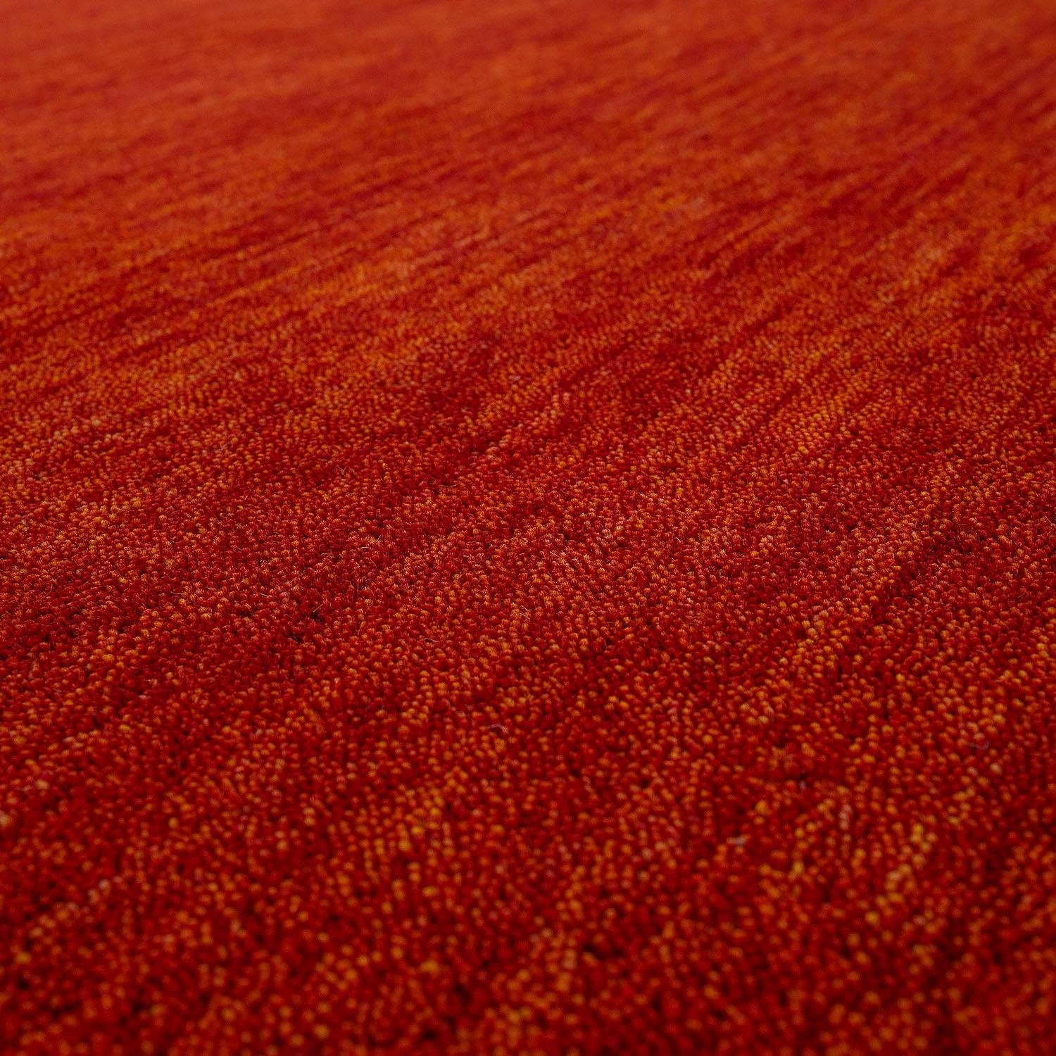 Paco Home Wollteppich »Atlas 100«, rechteckig, 14 mm Höhe, Gabbeh, Kurzflor, handgewebt, reine Wolle, Uni Farben