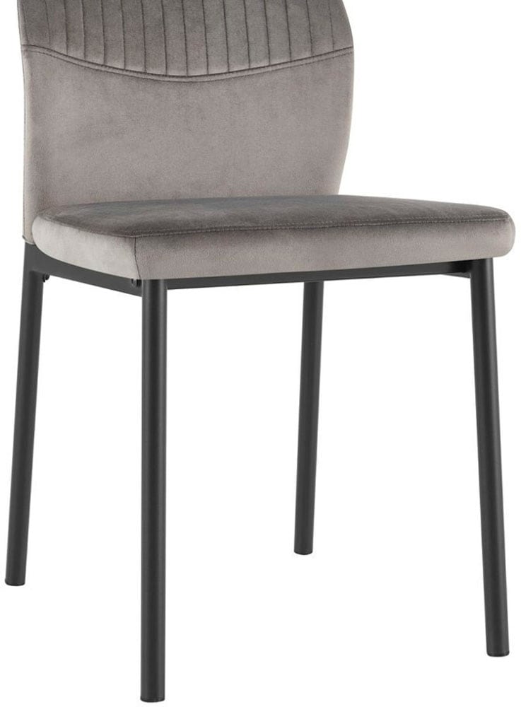 OTTO home Esszimmerstuhl »Nora, 4er-Set« (Set) 4 Stk.moderne Samtstühle mit Kontrastnähten und schwarzem Metallgestell