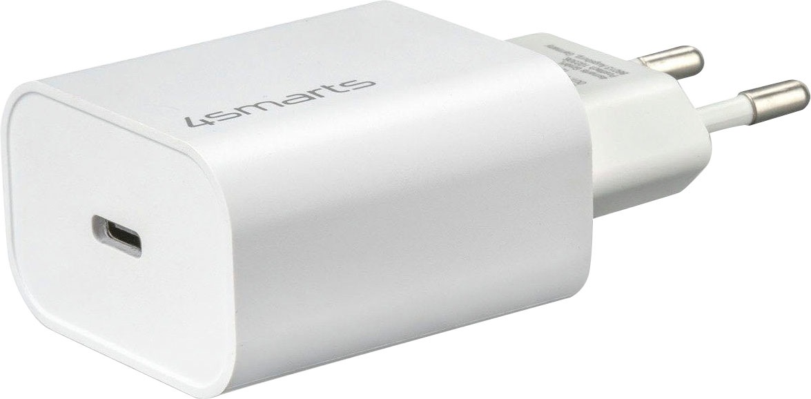 4smarts Smartphone-Ladegerät »Schnelllade-Set 20W mit 1.5m USB-C zu USB-C Kabel«, (150 cm USB-C Kabel für iPhone 15 iPad Pro), 20W Schnellladegerät iPhone Ladekabel USB-C Ladegerät PD Schnelllader