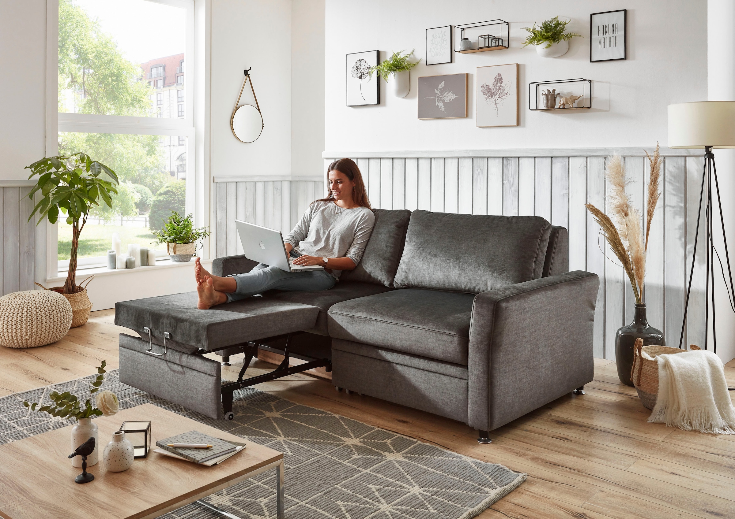 Die PlanBar Schlafsofa »MP-PD19021«, mit Längsschläferfunktion 80 bzw. 160x210 cm