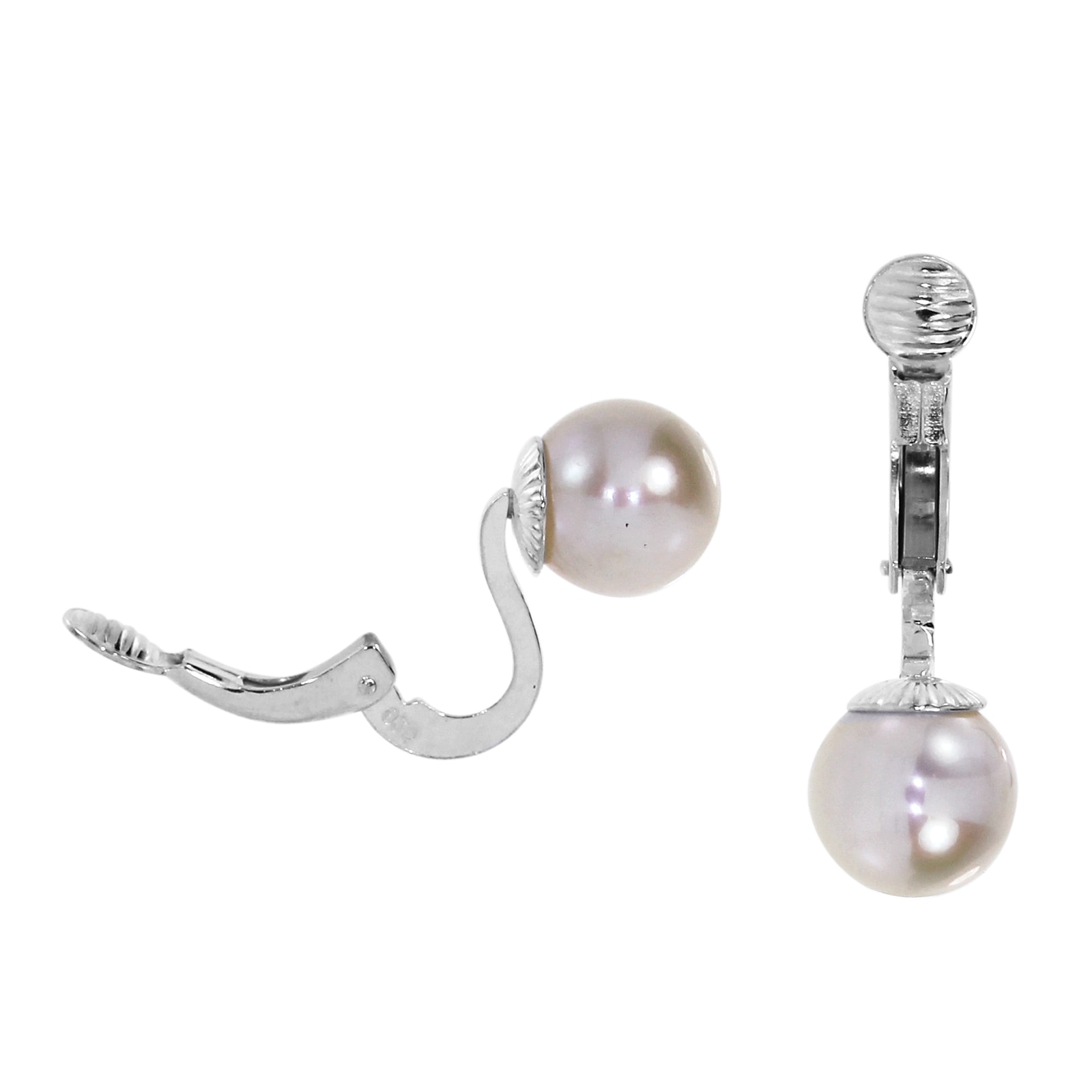 OSTSEE-SCHMUCK Paar Ohrclips »- Perle 8,5-9 mm - Silber 925/000 - Zuchtperle«