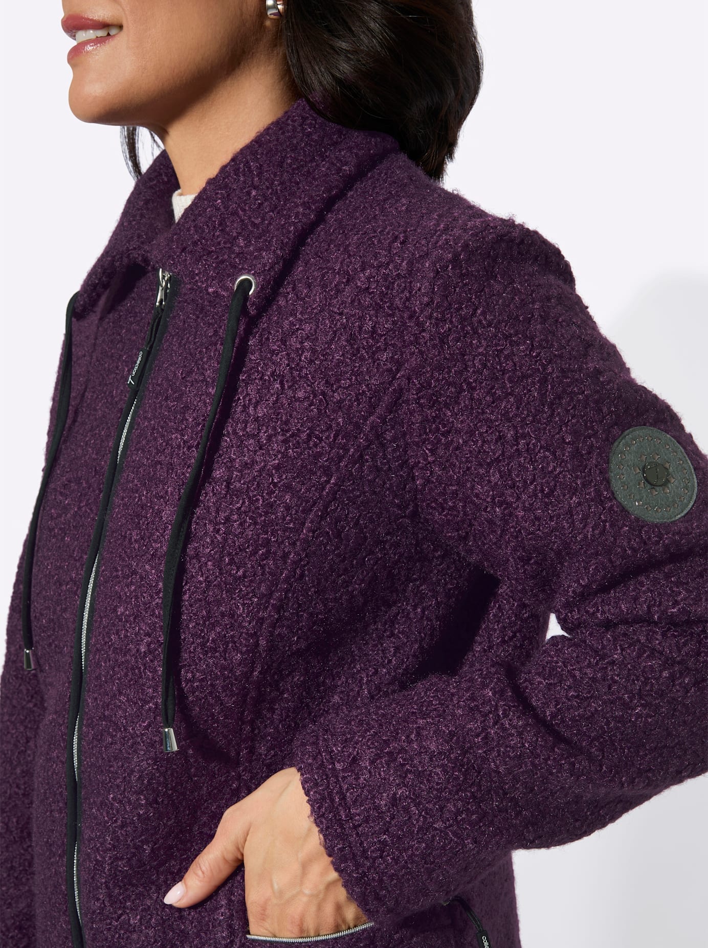 Casual Looks Bouclèjacke ohne Kapuze