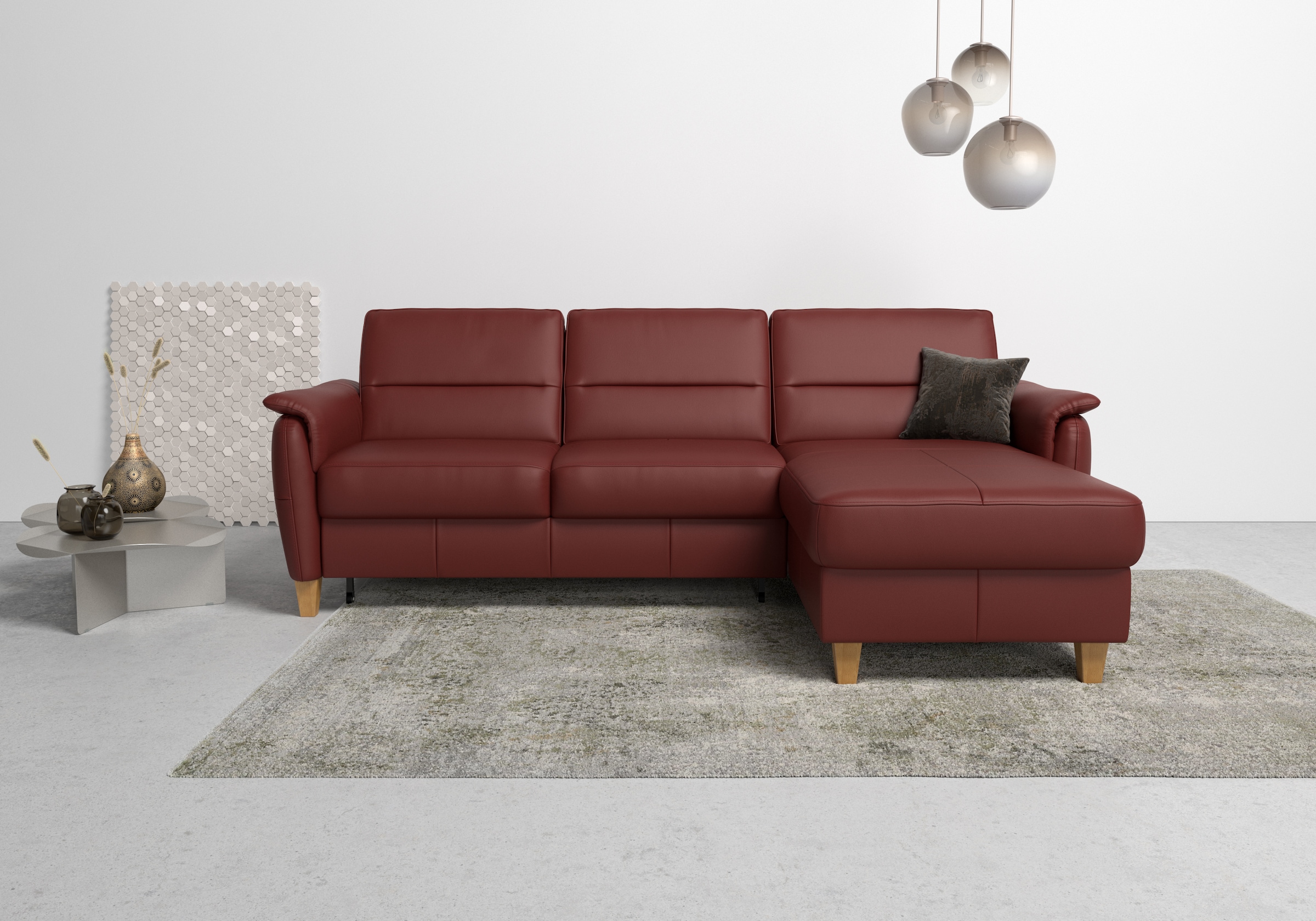 Home affaire Ecksofa »Palmera L-Form, B: 244 cm - OTTO. Verlässliche Qualität.« optional Bettfunktion & Bettkasten, Federkern
