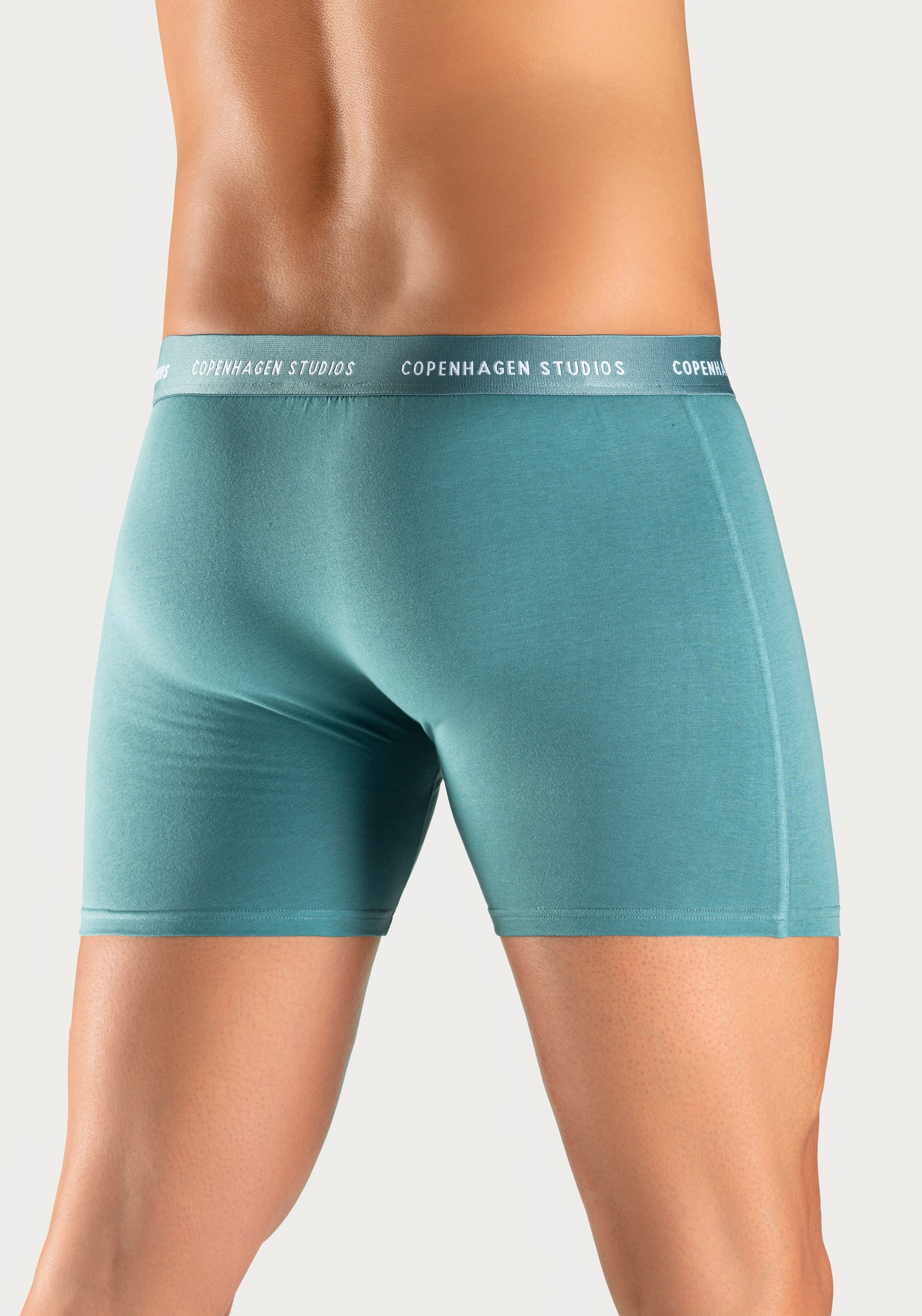 Copenhagen Studios Langer Boxer »Boxershorts für Herren«, (Packung, 3 St.), mit längerem Bein und Logobund
