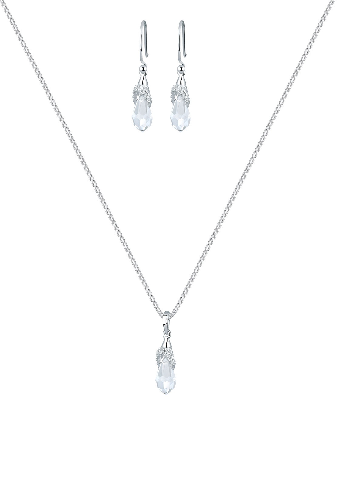 Elli Ohrring und Ketten Set »Schmuckset Tropfen 925 Silber, mit Kristallen von Swarovski®«