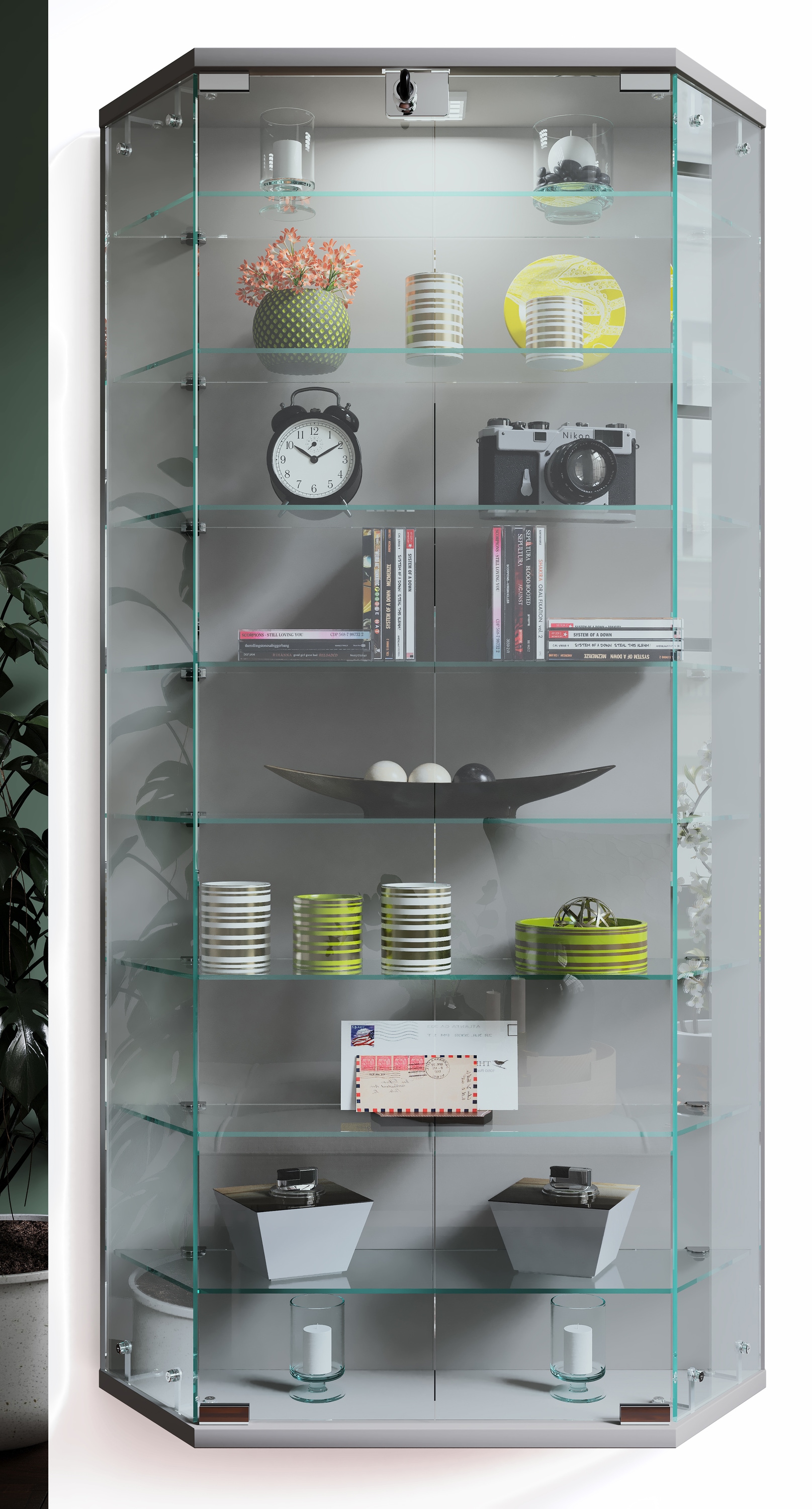 VCM Wandregal »Wandvitrine Hängevitrine Glasvitrine Benila XL«