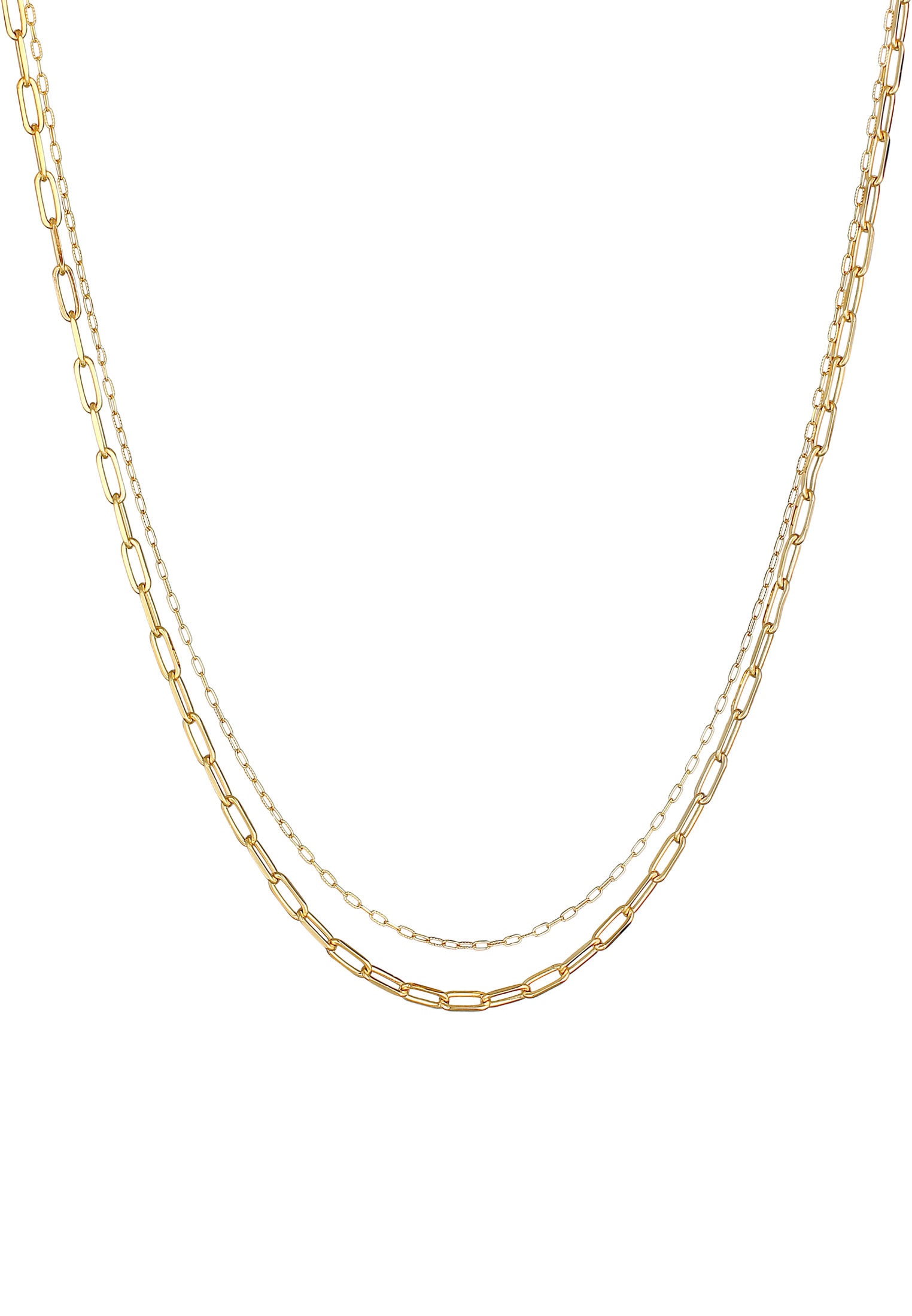Elli Silberkette »Halskette Layer Glieder Oval Basic Chunky Chain 925 Silber«