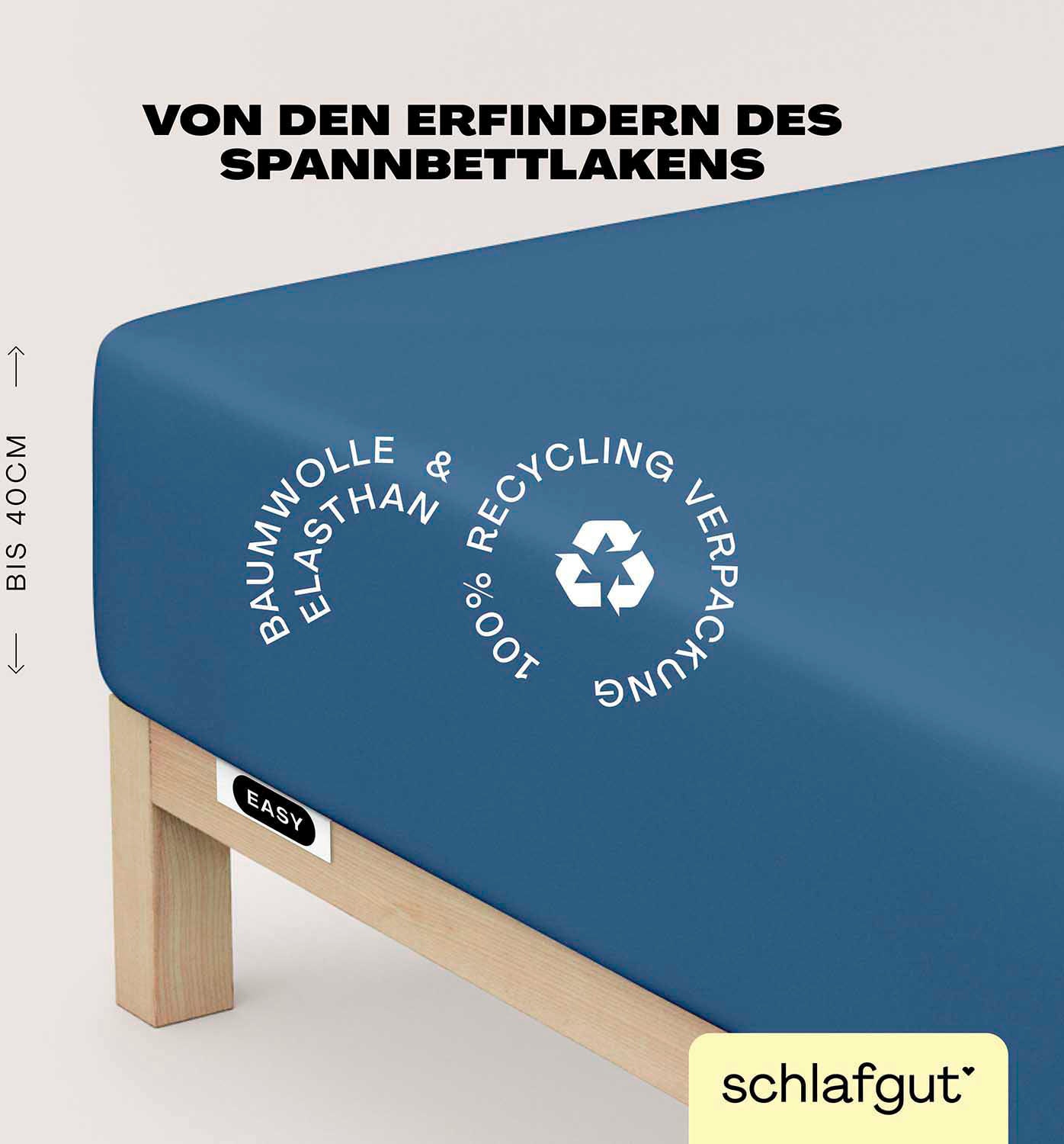 Schlafgut Spannbettlaken »EASY Jersey Elasthan Boxspring«, MADE IN GREEN by OEKO-TEX®