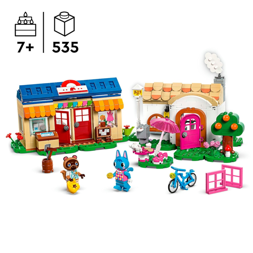 LEGO® Konstruktionsspielsteine »Nooks Laden und Sophies Haus (77050), LEGO® Animal Crossing«, (535 St.)