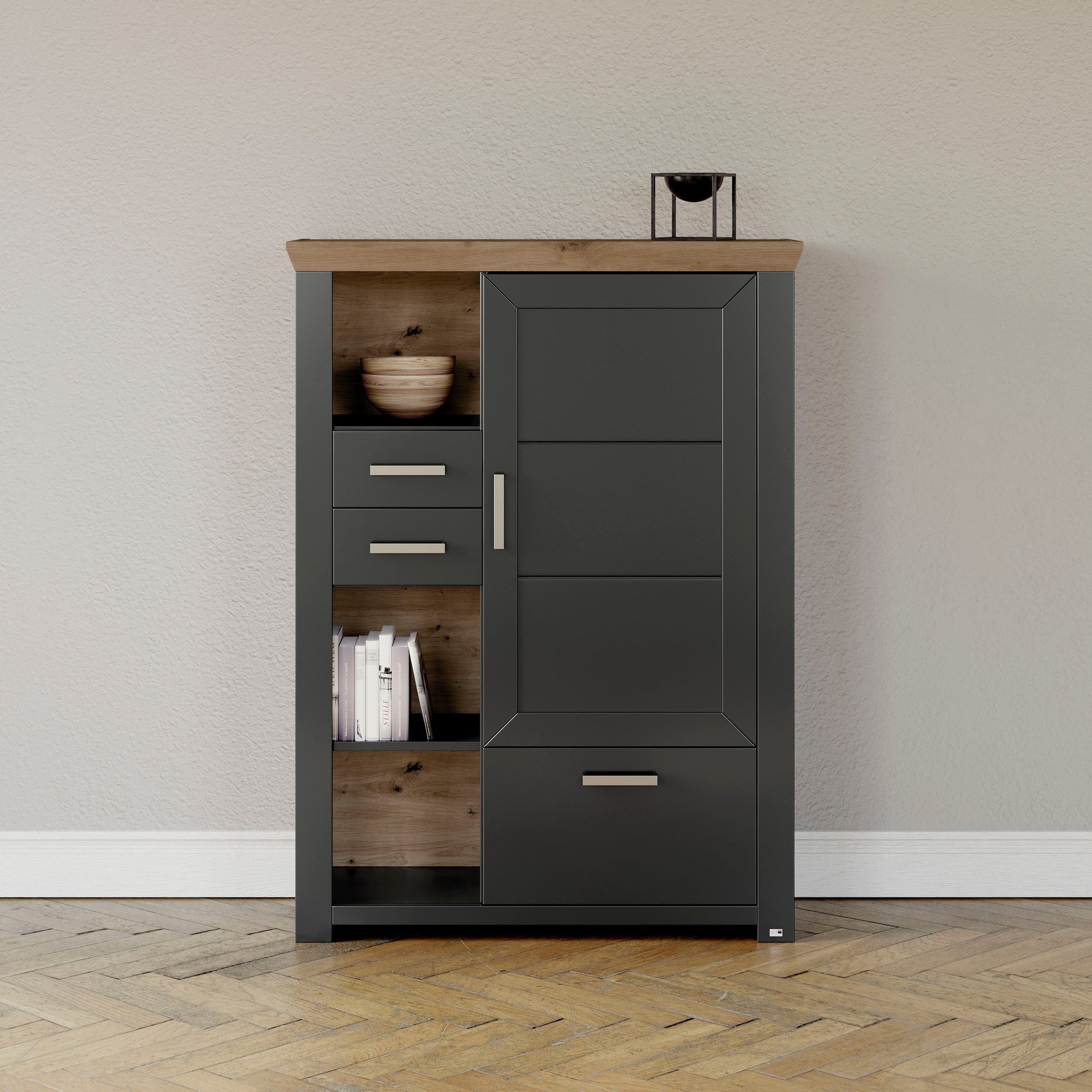 Highboard »York«, Typ 25 und 26, in 3 Farbvarianten, Beleuchtung optional, Breite 105 cm