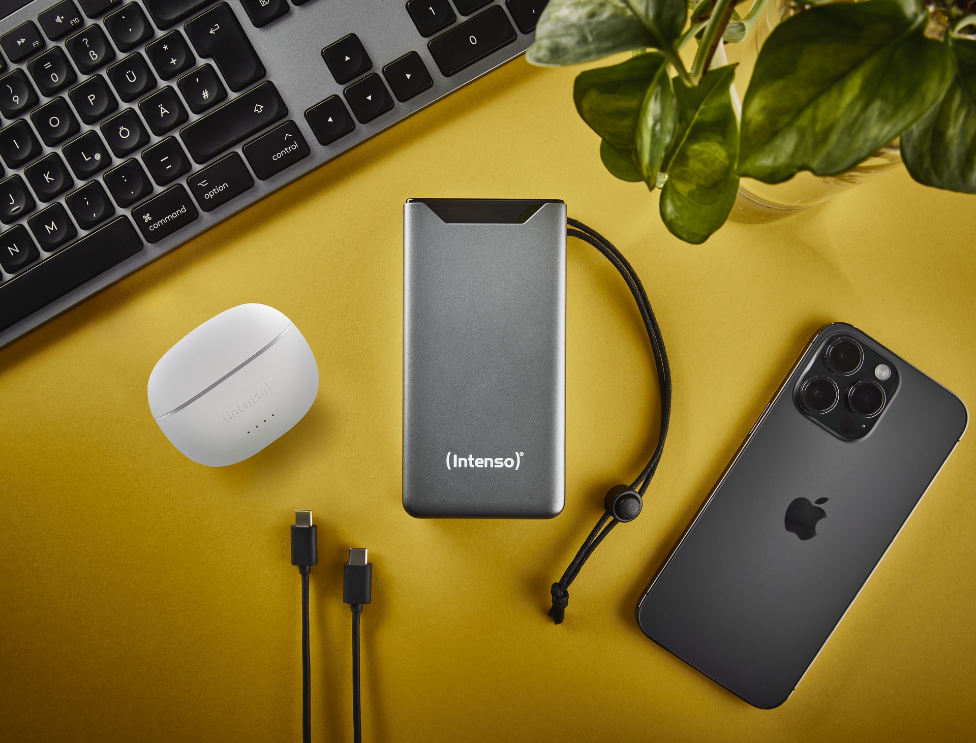 Intenso Powerbank »F20000 20.000 mAh 20 W«, Intenso Power Bank F20000 green, Power Delivery und Qualcomm Quick Charge 3.0, mit USB-C zu USB-C Kabel