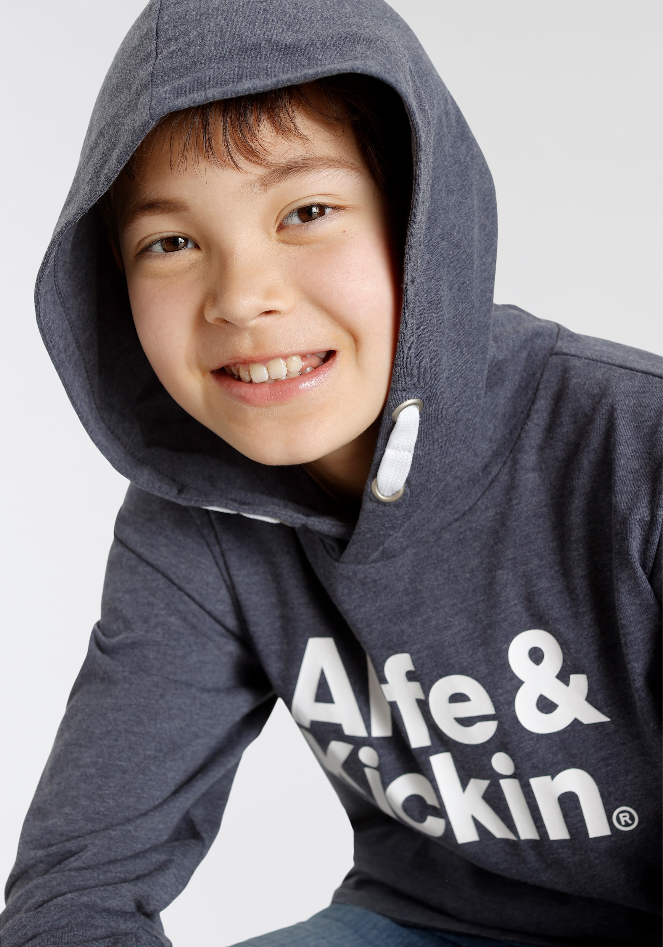 »Logo-Print«, Kickin Qualität Kapuzenshirt melierter bei Alife & kaufen in OTTO