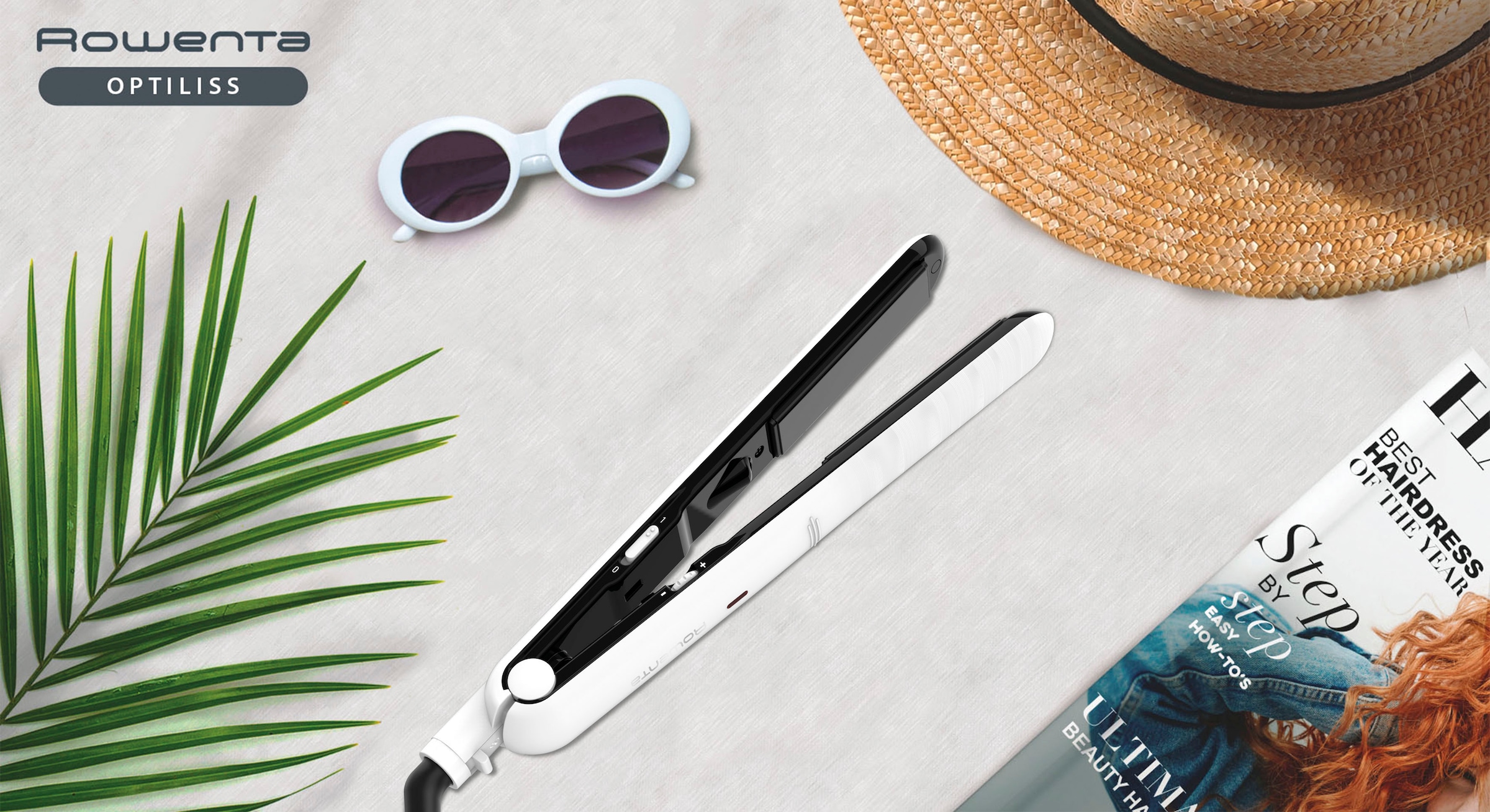 Rowenta Glätteisen »Optiliss Haarglätter, bis 230°C, Keramikbeschichtung,« Keramik-Beschichtung 10 Temperatureinstellungeen, Aufheizen in 30 Sek., weiß, SF3210