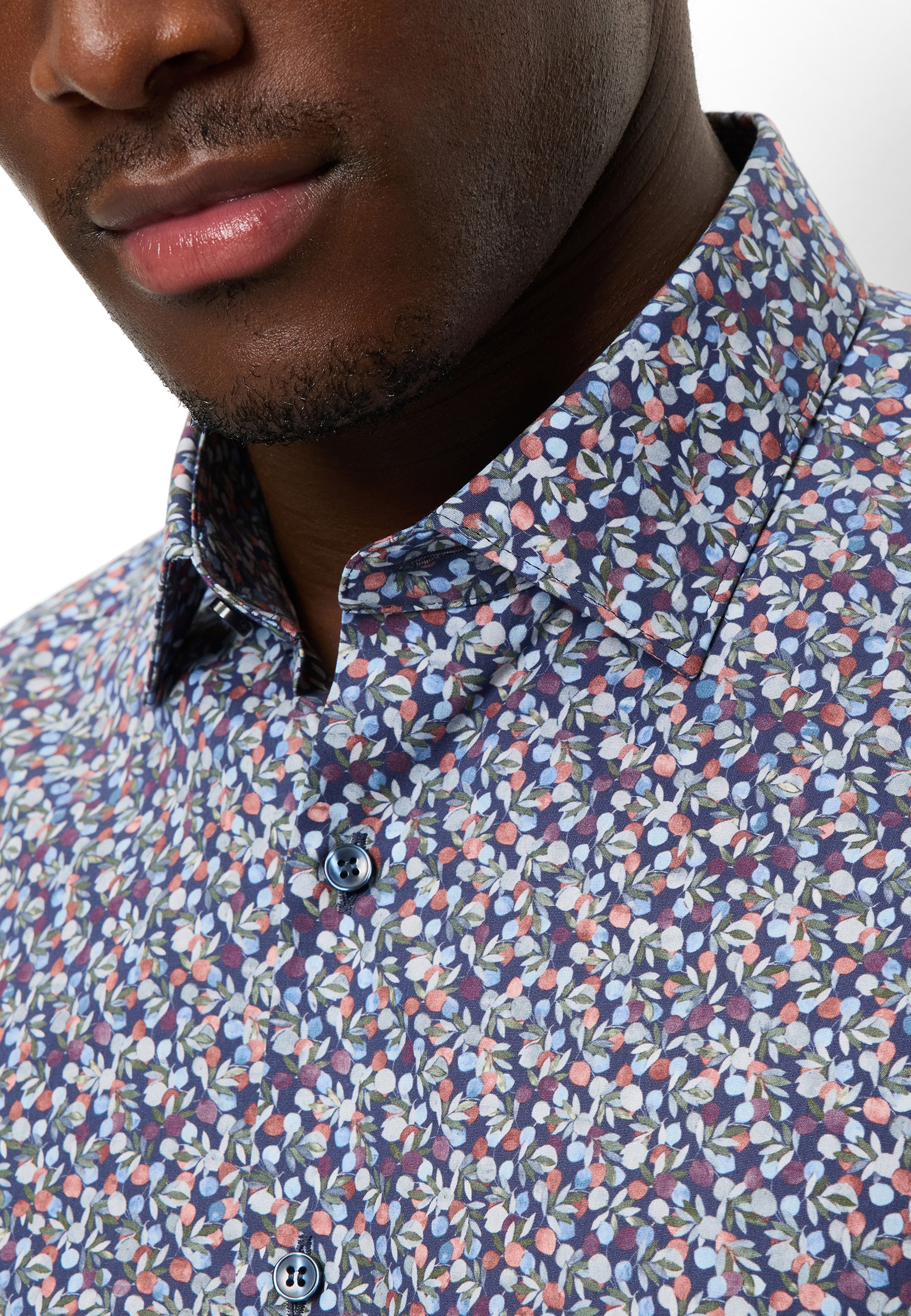 OLYMP Langarmhemd »Level Five« Businesshemd, body fit, New York Kentkragen, florales Muster