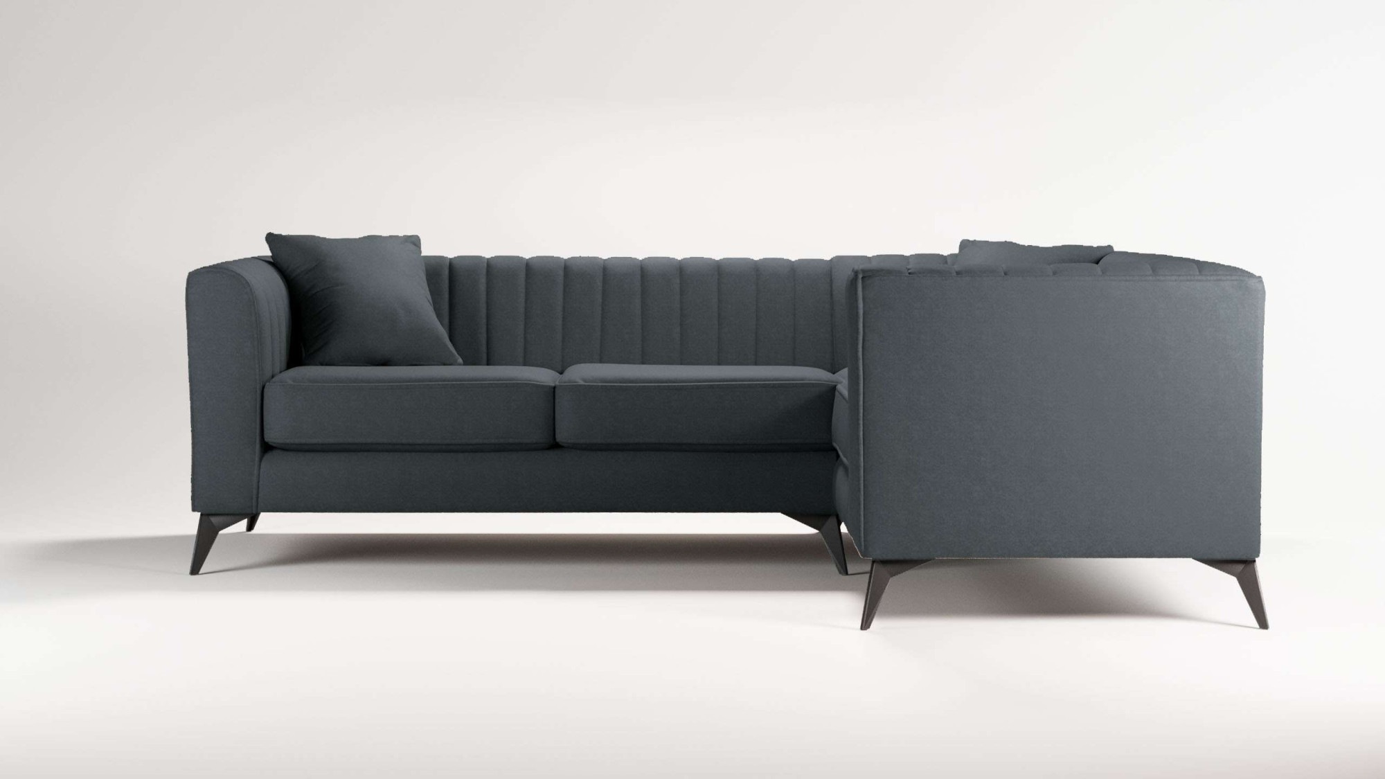 Home affaire Ecksofa »MATTHEW L-Form ideal für kleine Räume, Maße B/T/H:  240/167/74 cm« elegantes Designsofa, Steppung im Rücken, incl. Zierkissen