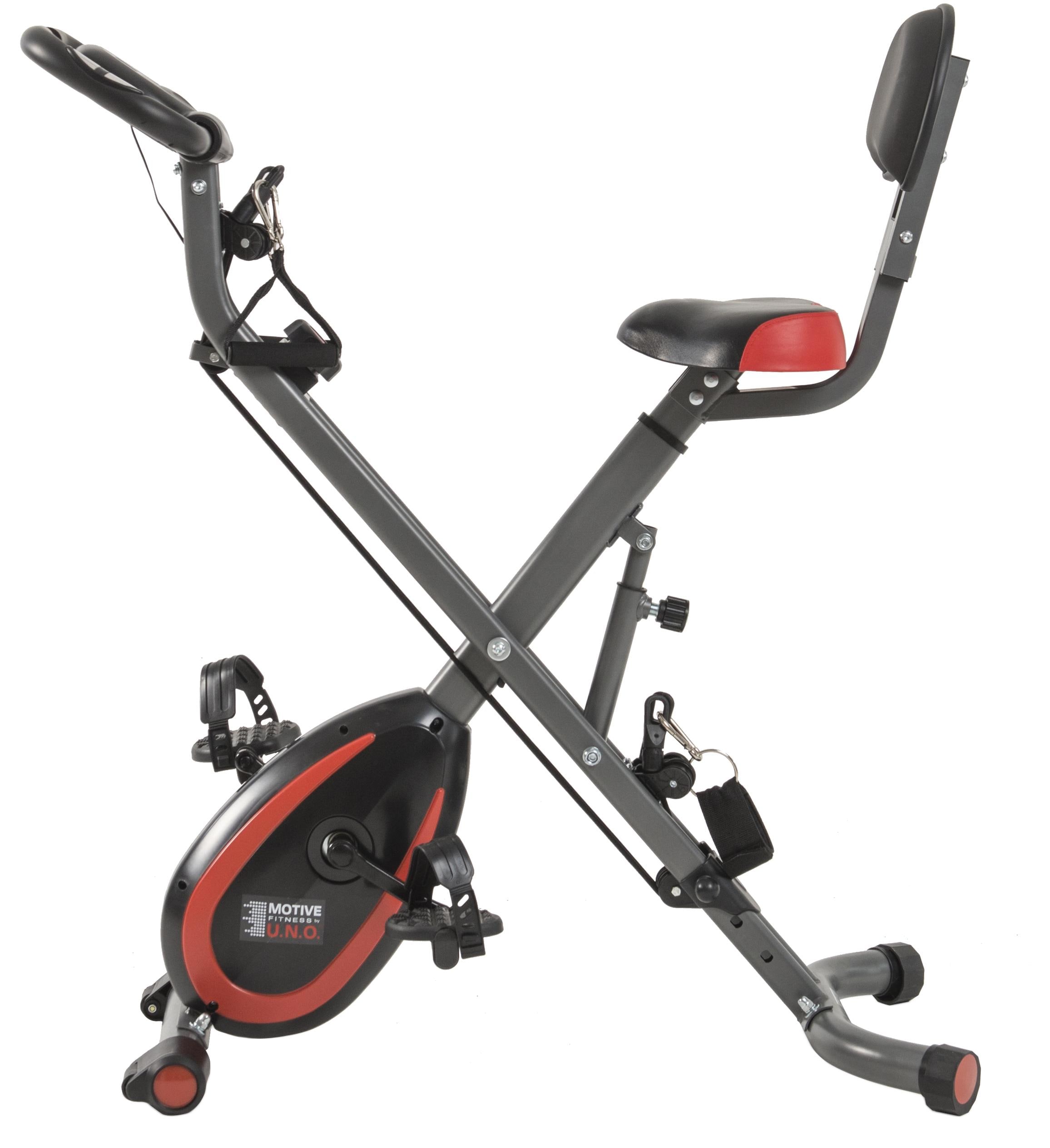 MOTIVE FITNESS by U.N.O. Heimtrainer »Multi-Function X-BIKE (mit/ohne Unterlegmatte)«, inkl. Seilzug für Arme und Beine