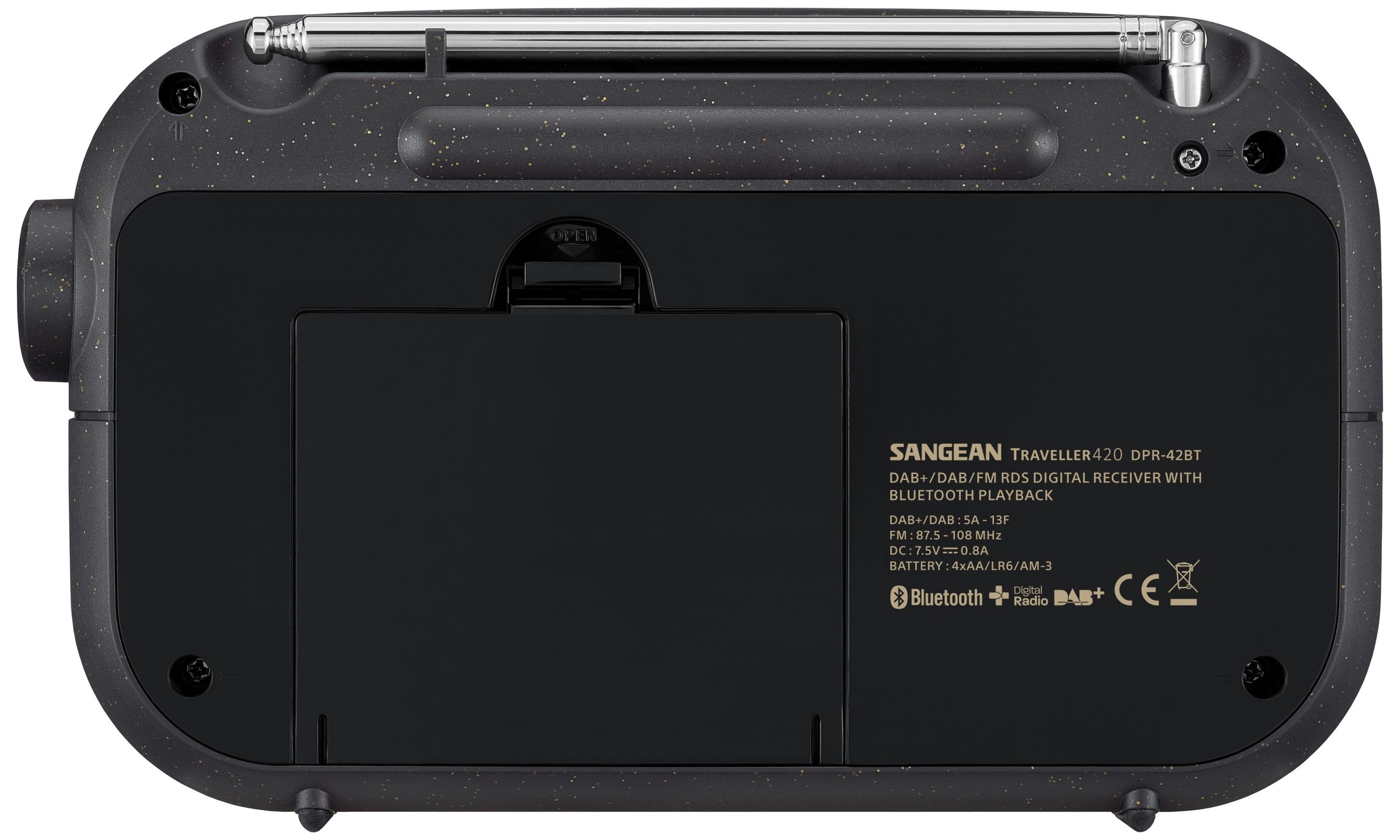 Sangean Digitalradio (DAB+) »DPR-42 BT (Traveller 420)« ( Digitalradio (DAB+) | FM-Tuner mit RDS ) Farbdisplay, Bluetooth, Lautsprecher