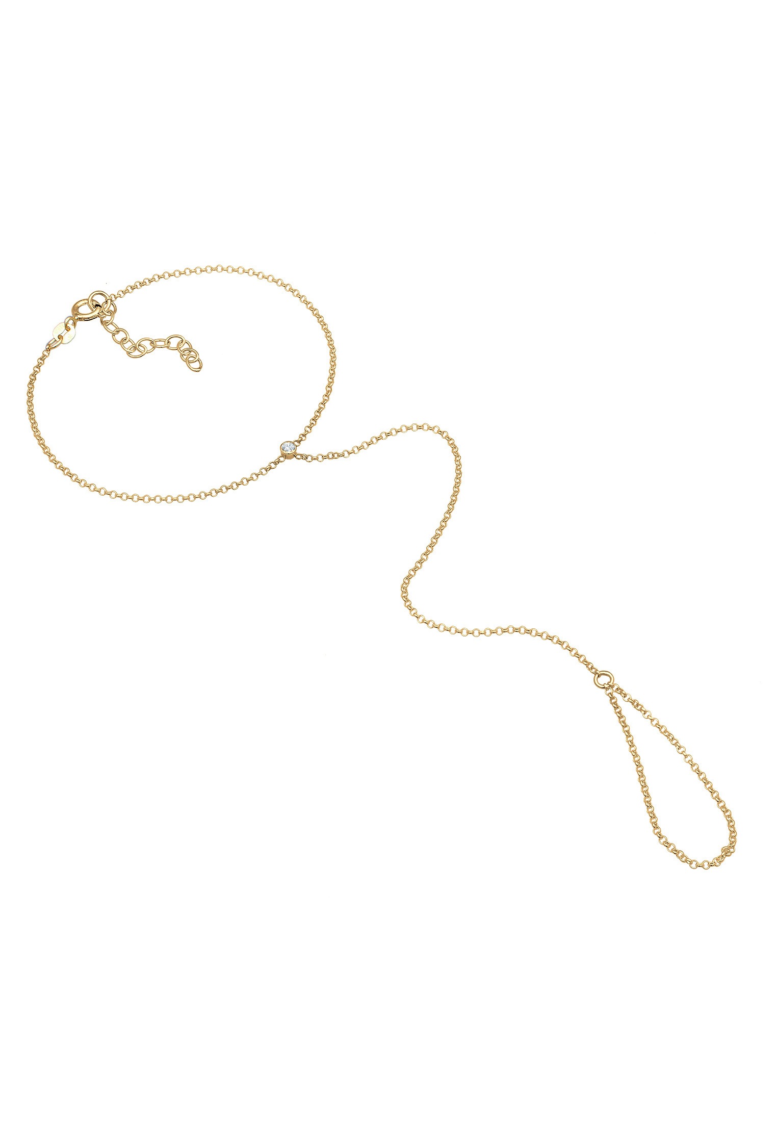 Elli Armkette »Armband Handchain mit Glas Kristalle Weiß 925 Sterling Silber«