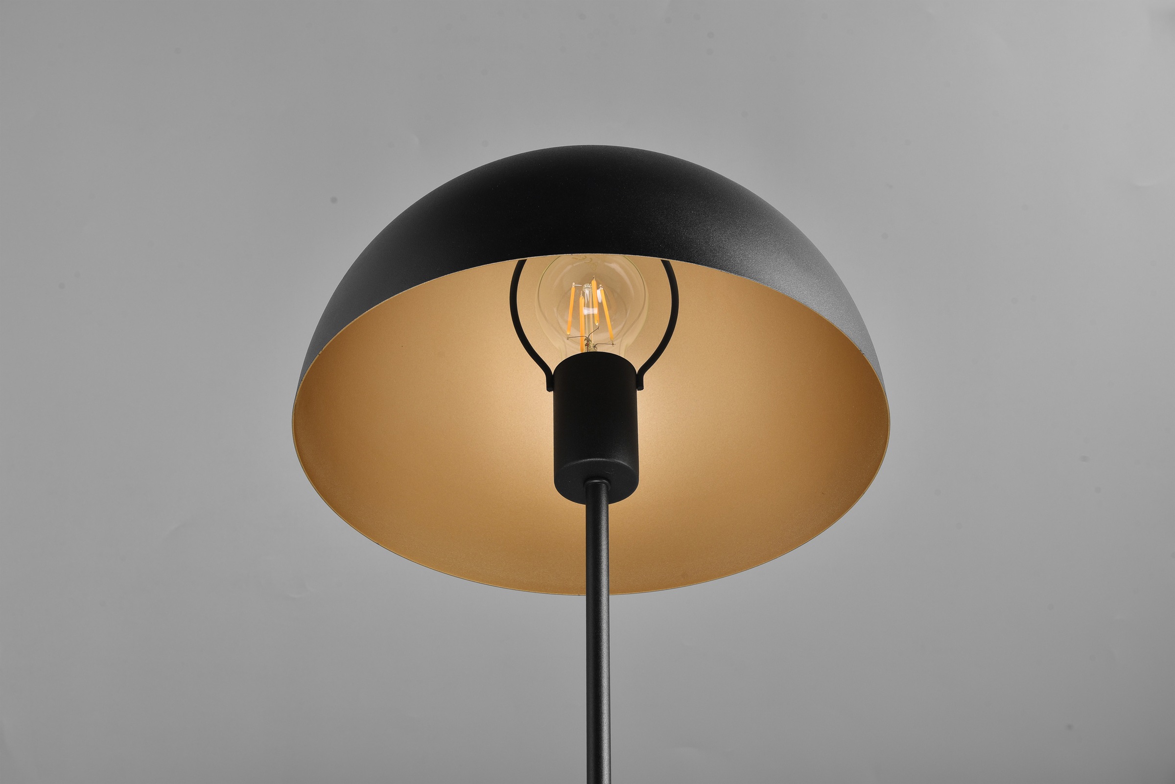 Leonique Tischleuchte »Manon«, 1 flammig, Leuchtmittel E27 | ohne Leuchtmittel, Ø 30cm, Tischlampe mit Metallschirm innen goldfarbig, Schnurschalter