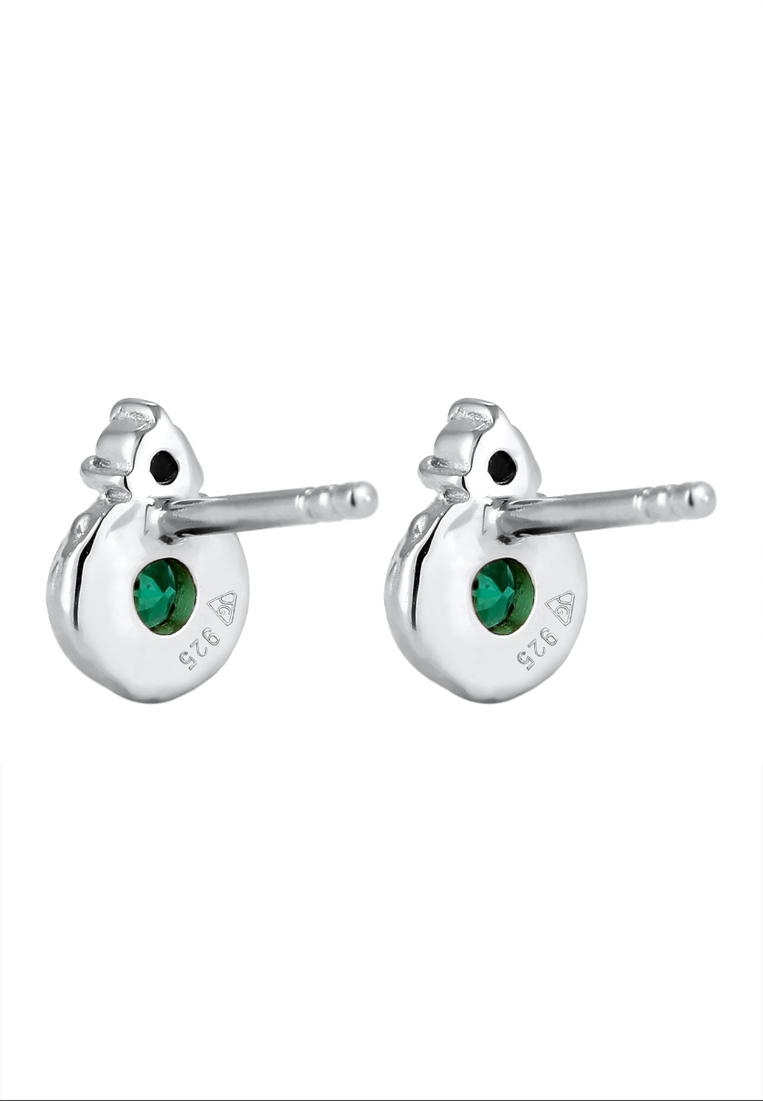 Elli Premium Paar Ohrstecker »Ohrringe Ohrstecker Zirkonia Synthetischer Smaragd Grün 925 Sterling Silber«