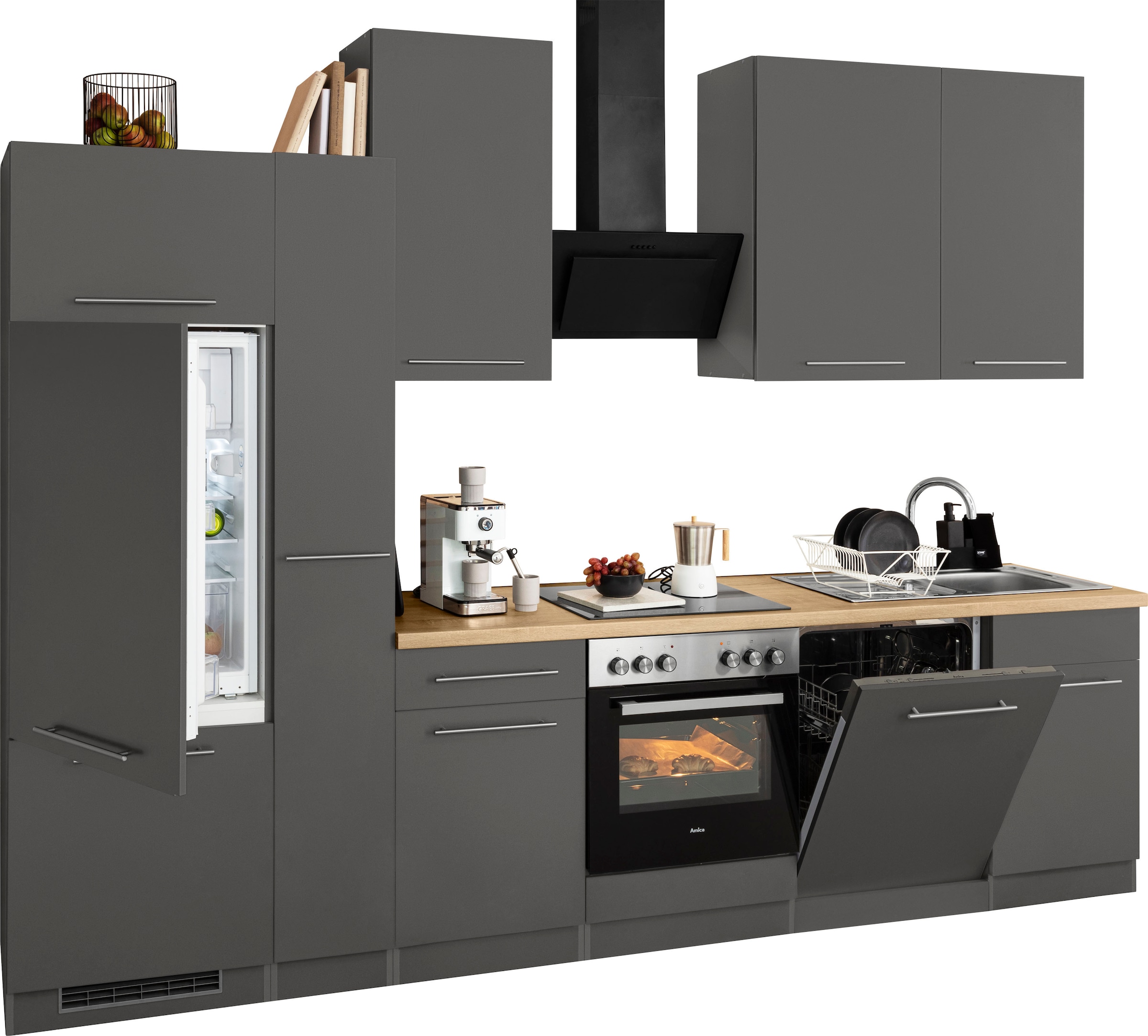 wiho Küchen Küchenzeile »Unna«, ohne E-Geräte, Breite 310 cm
