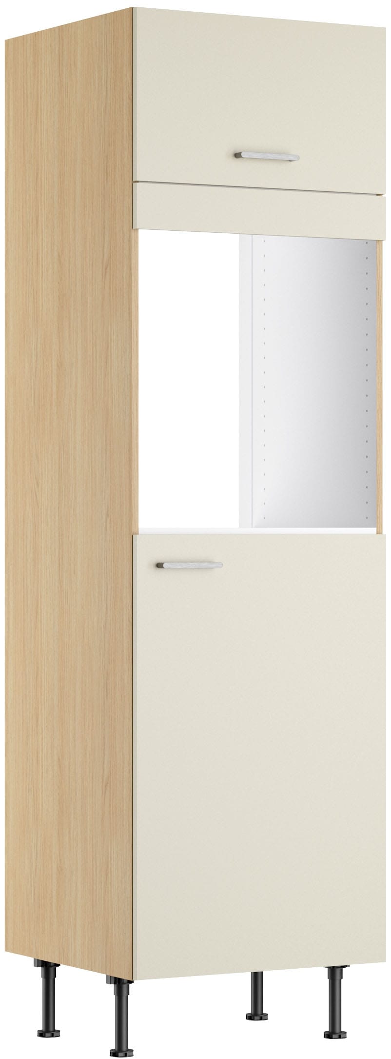 KOCHSTATION Backofen/Kühlumbauschrank »KS-Lucy« Breite 60 cm, mit 1 Tür, 1 Klappe, Soft-Close, höhenverstellbare Füße